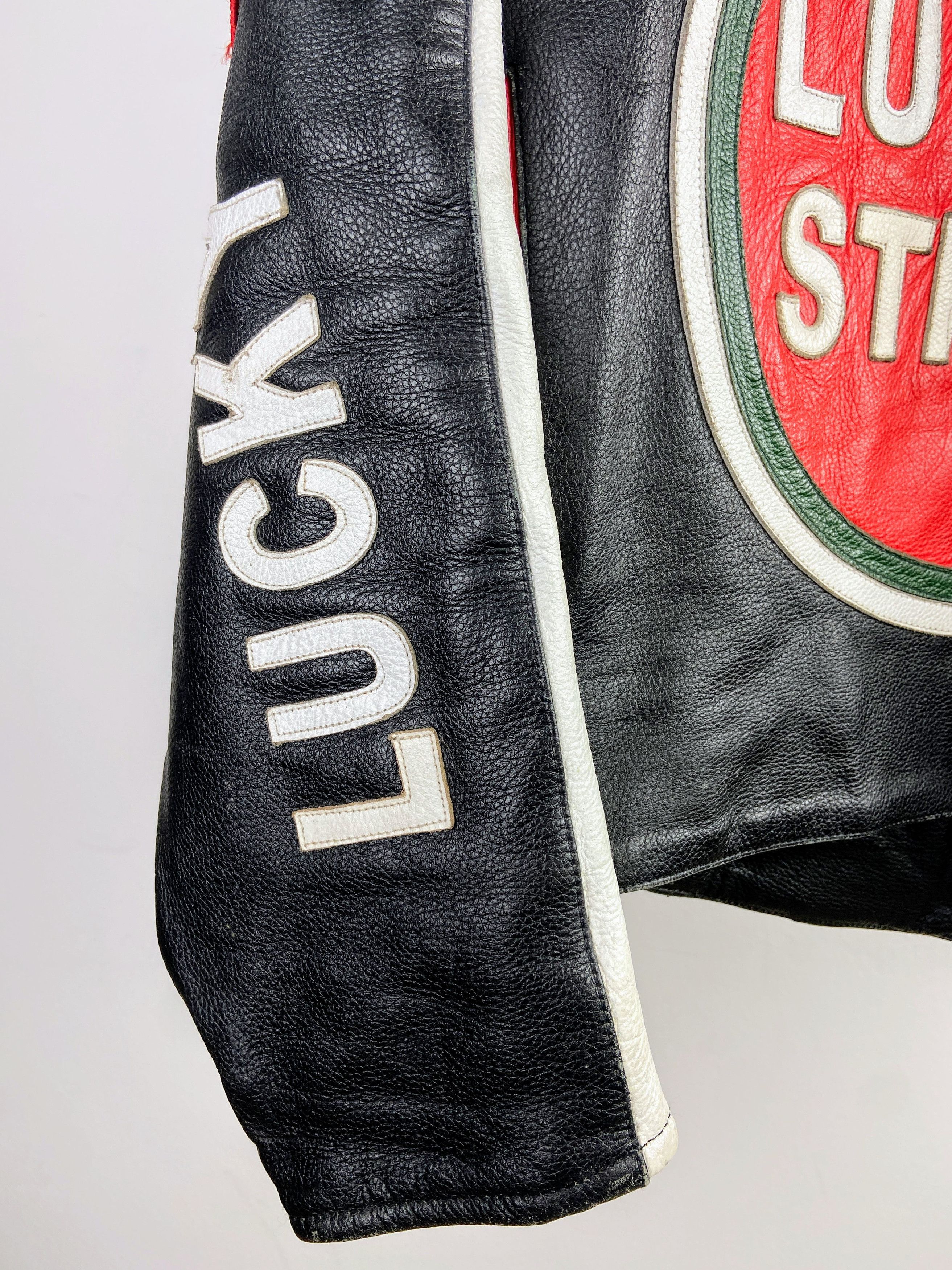 Vintage Lucky strike Racing Leather Jacket Streetwear Size US XL / EU 56 / 4 - 2 Thumbnail