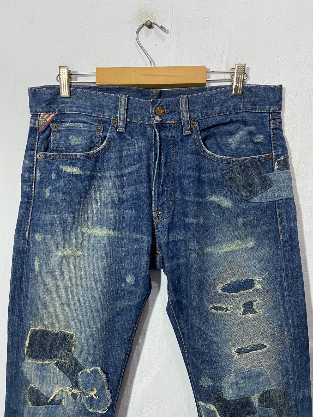 Denim & Supply Ralph Lauren Denim & Supply Ralph Lauren Distressed Denim Patchwork Jeans Size US 32 / EU 48 - 2 Thumbnail
