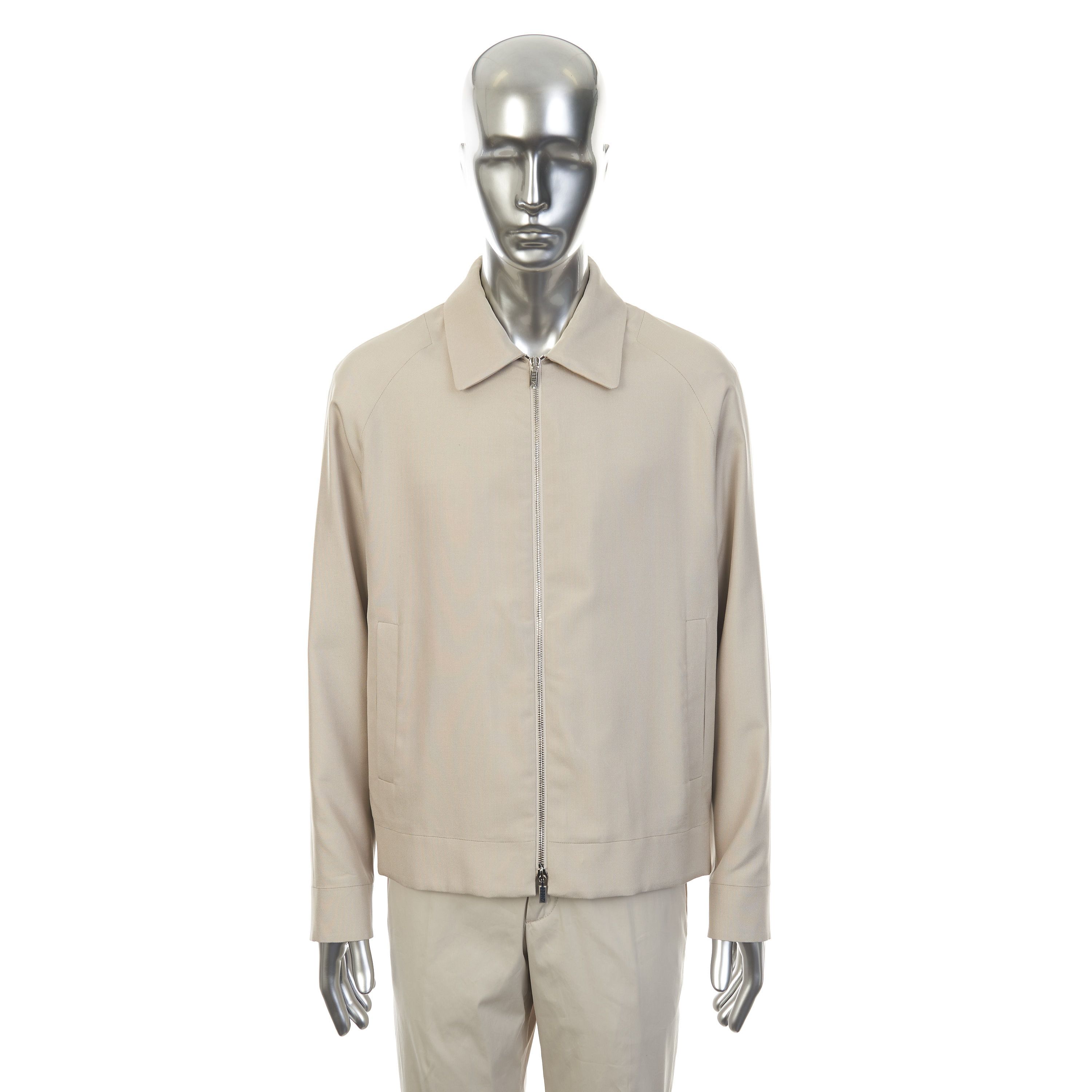 Zilli Blond Silk Bomber Jacket with Woven Leather Collar Size US M / EU 48-50 / 2 - 1 Thumbnail