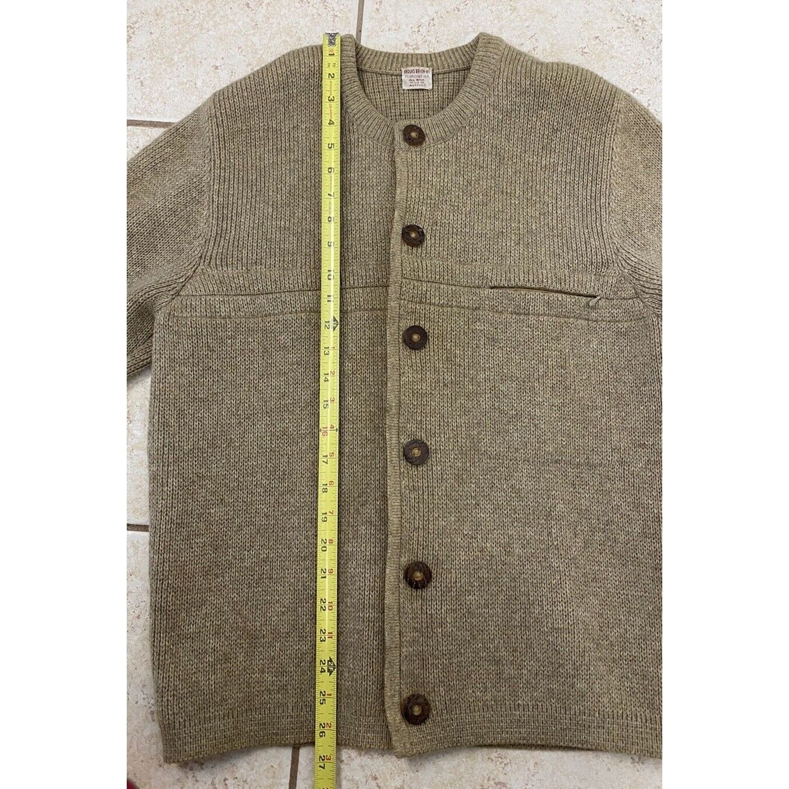Brooks Brothers VTG Brooks Brothers Cardigan Sweater Wool Tan Brown Chunky Size L / US 10 / IT 46 - 11 Thumbnail