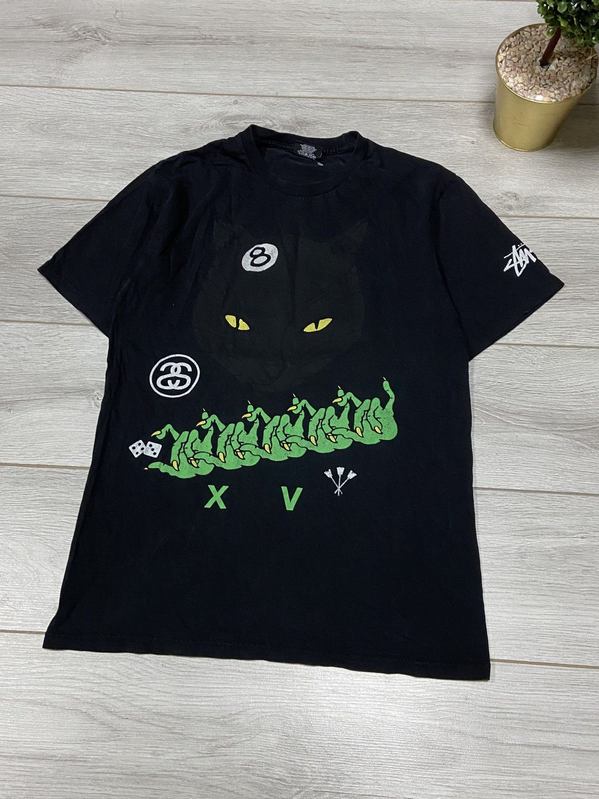 Stussy Stussy cat over print t-shirt Size US M / EU 48-50 / 2 - 3 Thumbnail