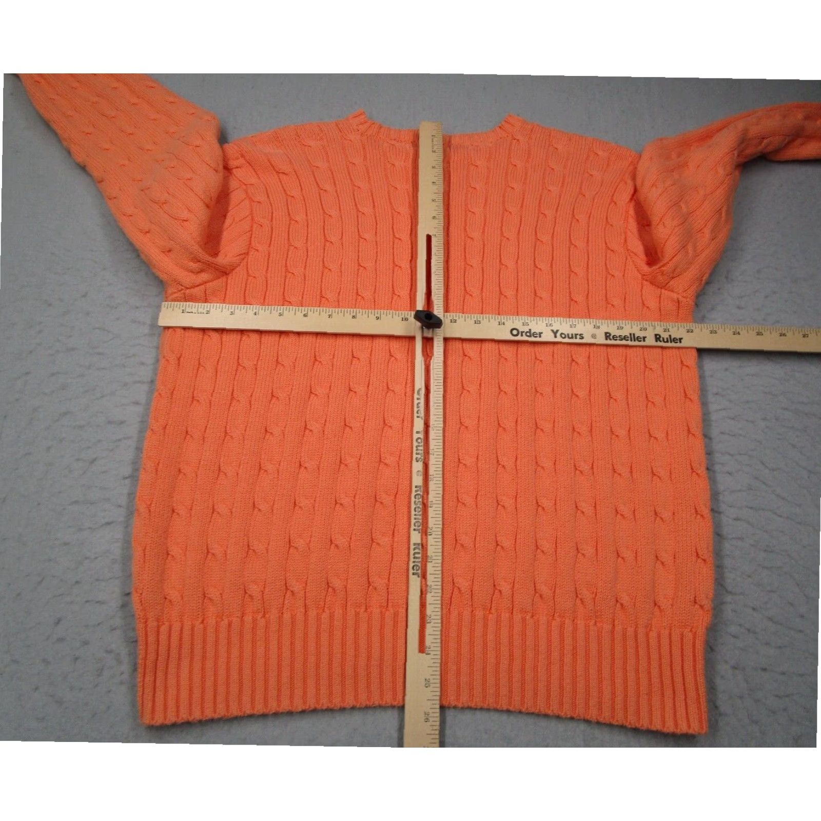 Polo Ralph Lauren VINTAGE Polo Ralph Lauren Sweater Mens Extra Large Orange Chunky Knit Crew Neck Cotton Pullover Size US XL / EU 56 / 4 - 4 Thumbnail