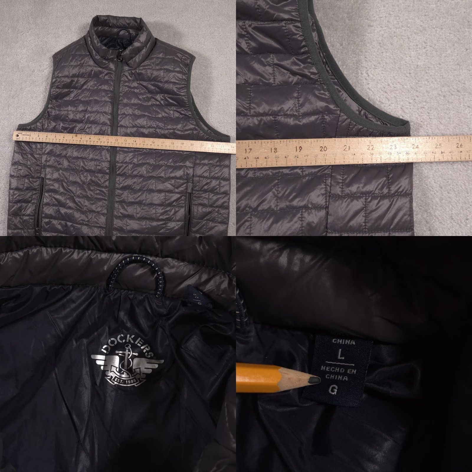 Dockers Dockers Vest Mens Large Quilted Puffer Sleeveless Full Zip Lightweight Jacket Vest Size US L / EU 52-54 / 3 - 8 Thumbnail