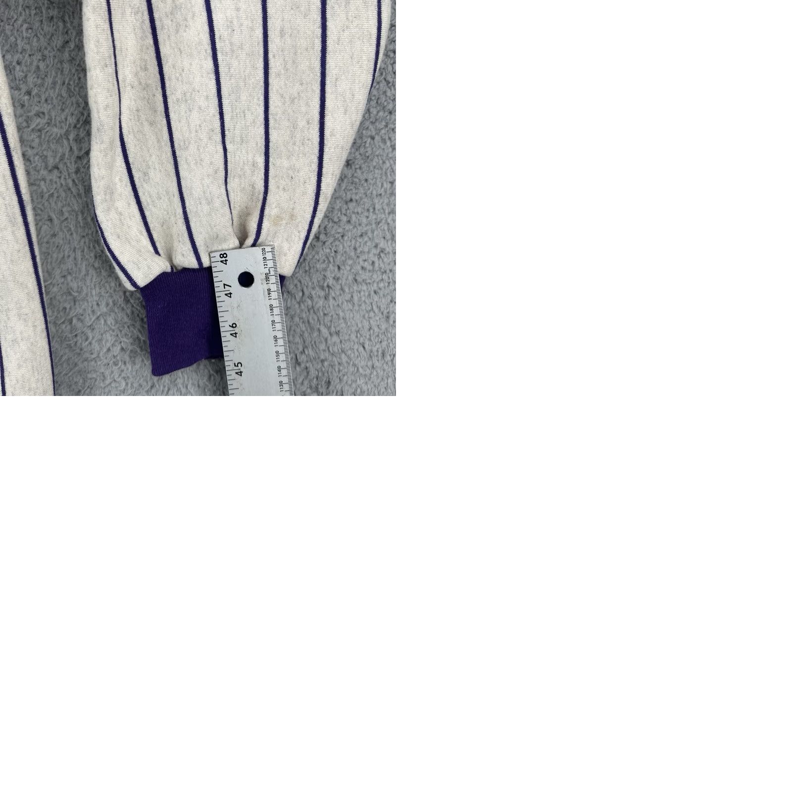 Vintage VINTAGE Image Wear 90s XL Seabury Saints Gray Ringer Sweatshirt Purple Pinstripe Mens Sweatshirt Size US XL / EU 56 / 4 - 11 Thumbnail