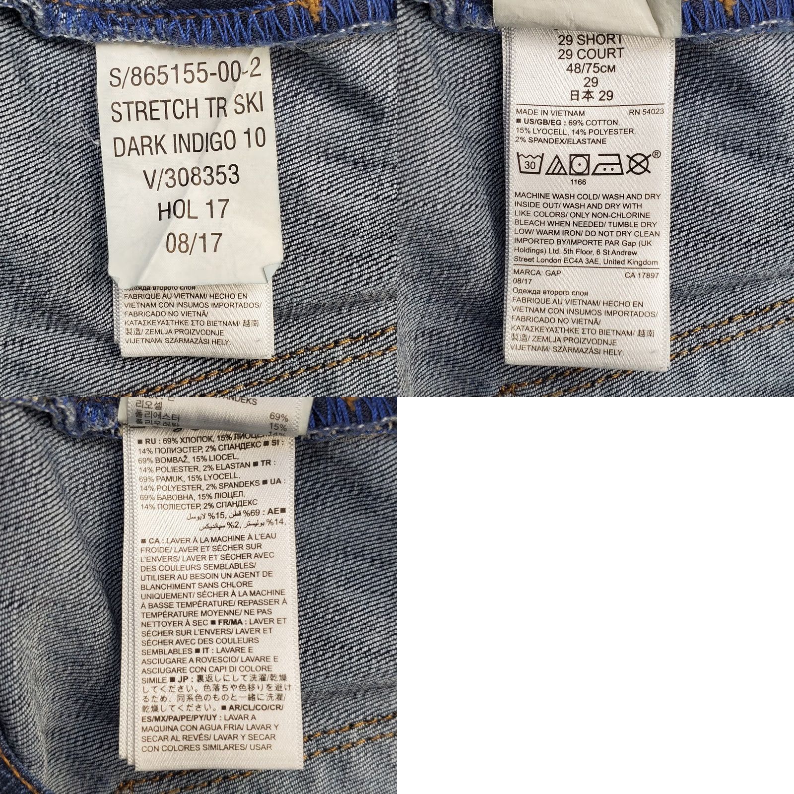 Gap Gap Womens Jeans Skinny 5-Pocket Design Blue Denim Cotton Faded Stretch Size 29 Jeans Adult Womens Size 29" - 8 Thumbnail