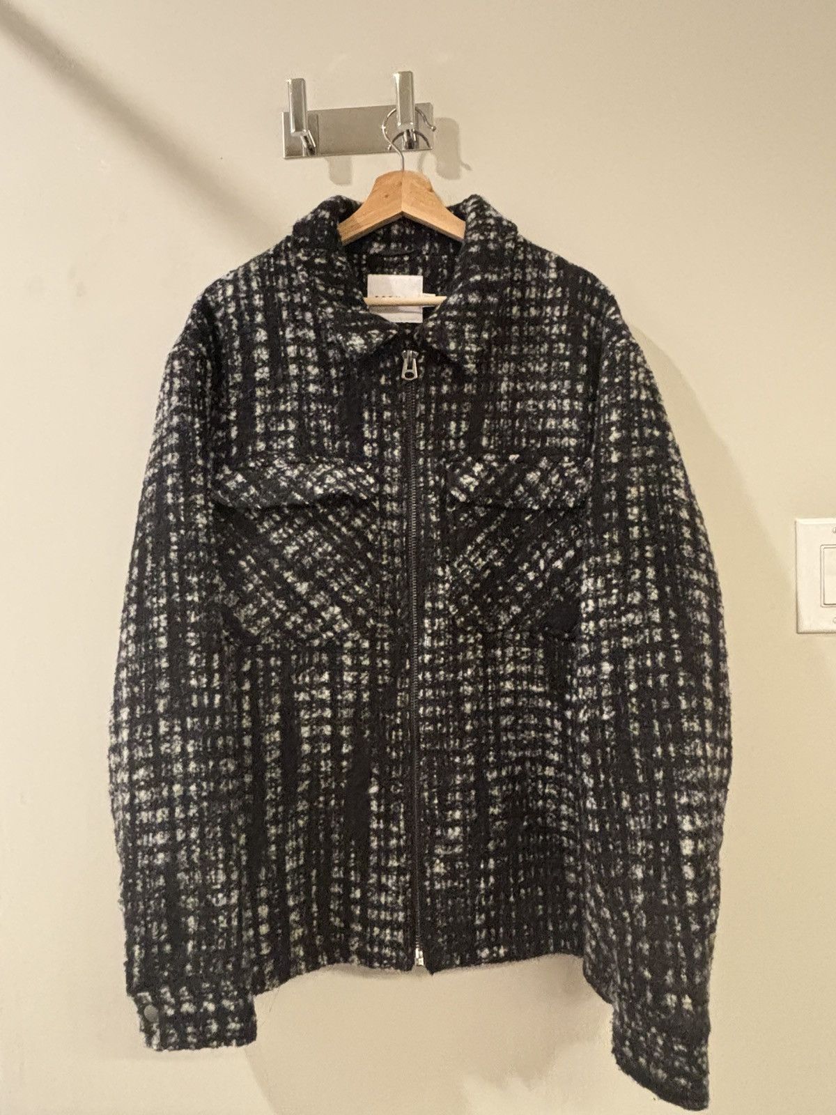 Topman Topman black/white wool coat Size US XXL / EU 58 / 5 - 1 Thumbnail