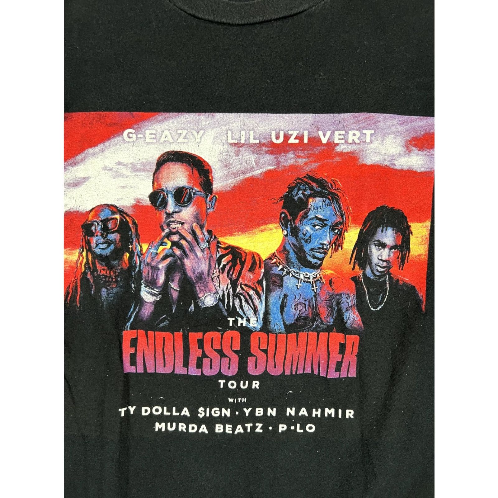 Vintage G-Eazy Lil Uzi Vert Endless Summer Tour T-Shirt Size Medium Black Rap Concert Mens Short Sleeve Graphic Print Crew Neck Vintage No Size US M / EU 48-50 / 2 - 2 Thumbnail