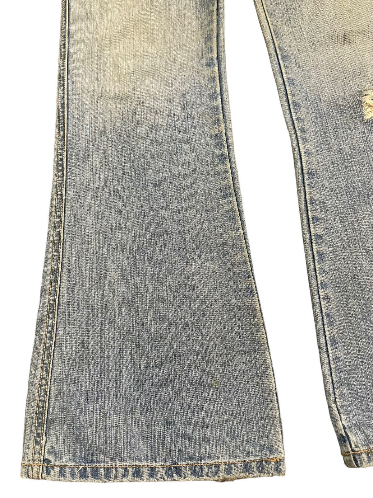 If Six Was Nine Vintage Japanese Brand Blue Wash Distress Flare Jeans Size US 33 - 5 Thumbnail
