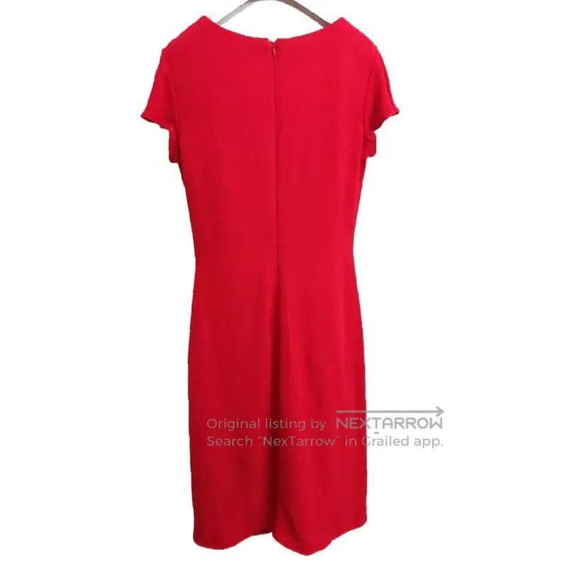 Valentino Valentino Red Silk Short Sleeve Dress . Size L / US 10 / IT 46 - 4 Thumbnail