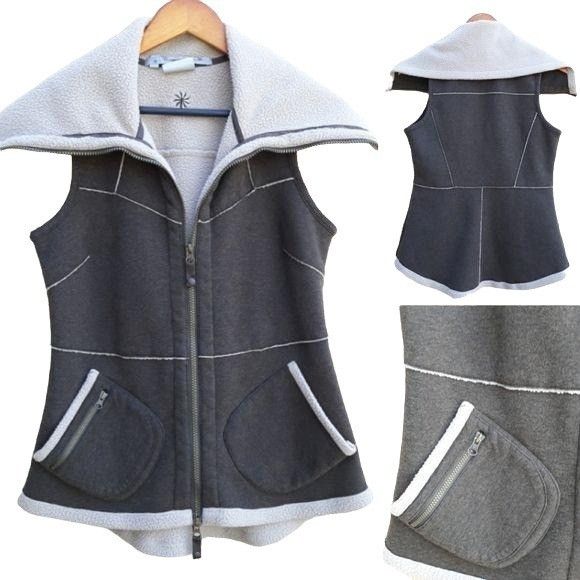 Athleta Athleta Vest Sz S Army Green Patchwork Sweatshirt Sherpa Ted Size S / US 4 / IT 40 - 3 Thumbnail