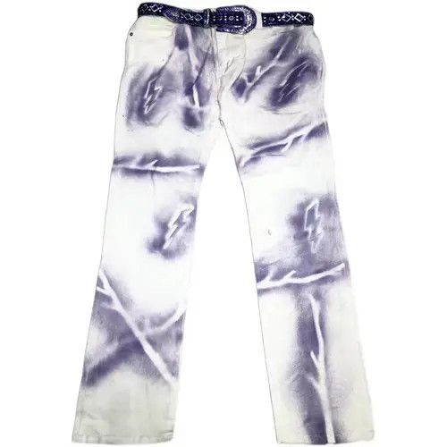 Jean Hand-painted purple lightning haze hip-hop trousers Size US 30 / EU 46 - 5 Thumbnail