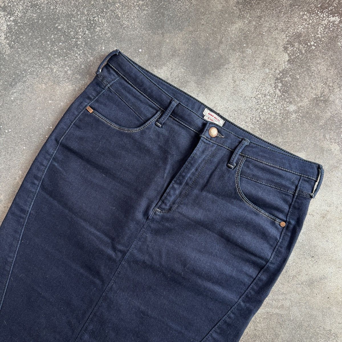 Miss Sixty Miss Sixty Y2K Dark Blue Denim Low Rise Pencil Skirt Size 29" - 2 Thumbnail