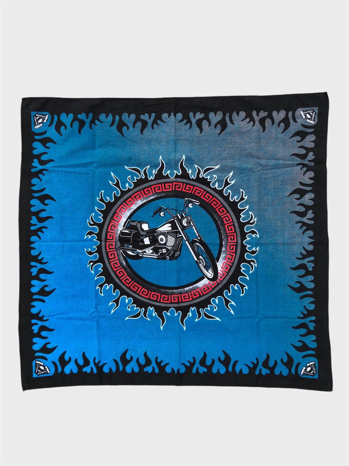Vintage Motorcycle Flame Biker Rider Skull Bandana / Scarve / Scarf Size ONE SIZE - 1 Thumbnail