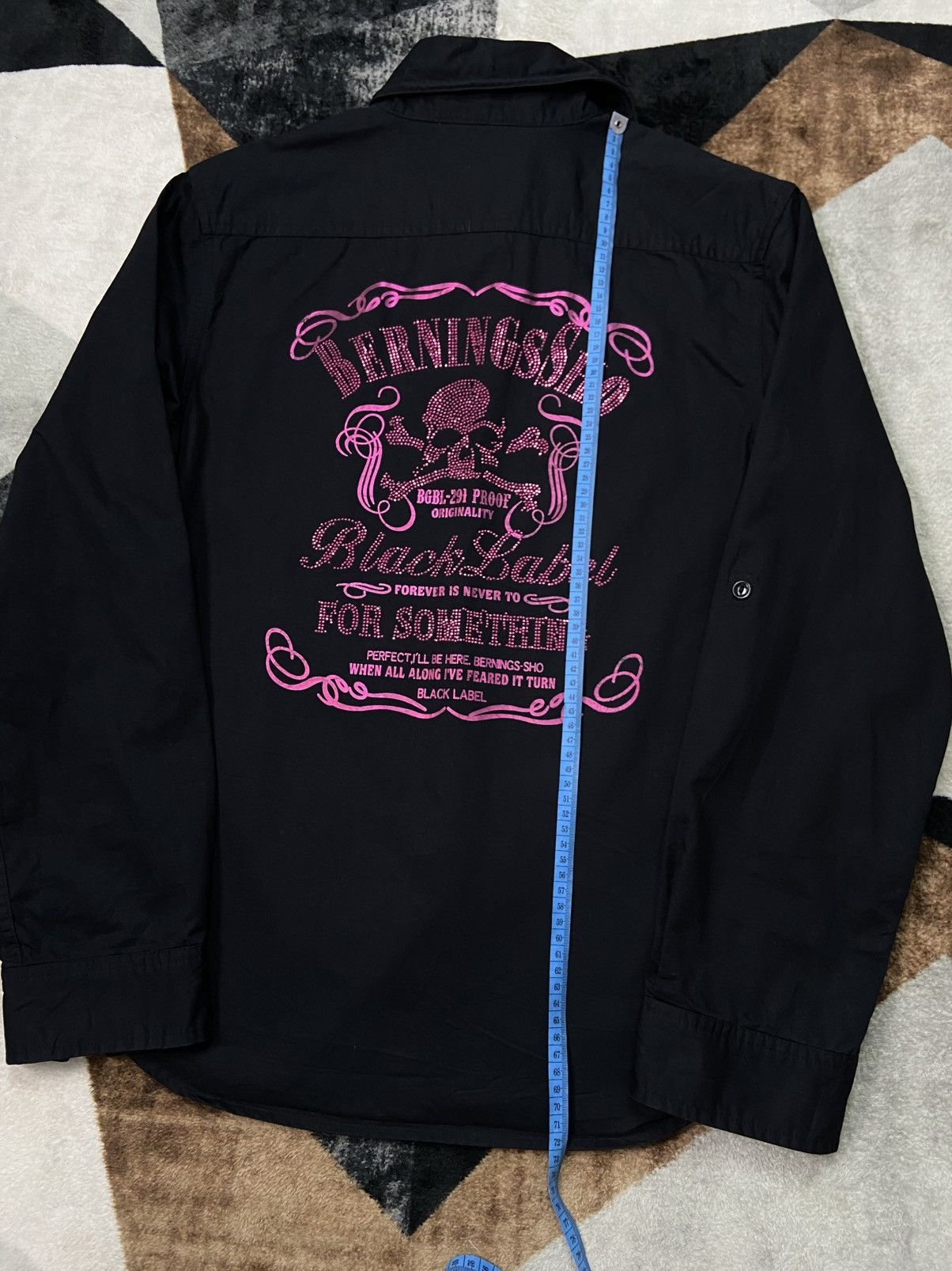 BERNINGS SHO Bernings Sho Rhinestone Skull Shirt Wired Collar Japan Rock Size L / US 10 / IT 46 - 11 Thumbnail