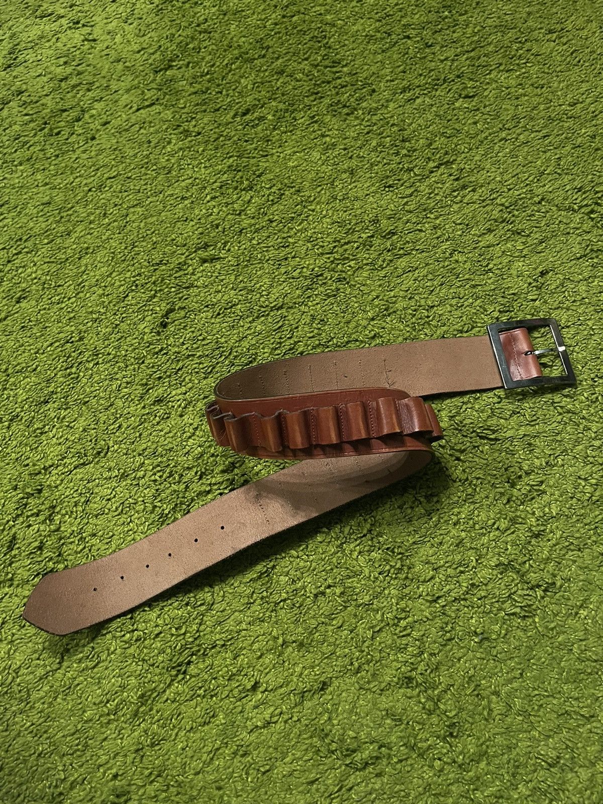 Cowboy Equipment × Genuine Leather × Vintage Real leather Hunting bullet holder belt Size 32 - 5 Thumbnail