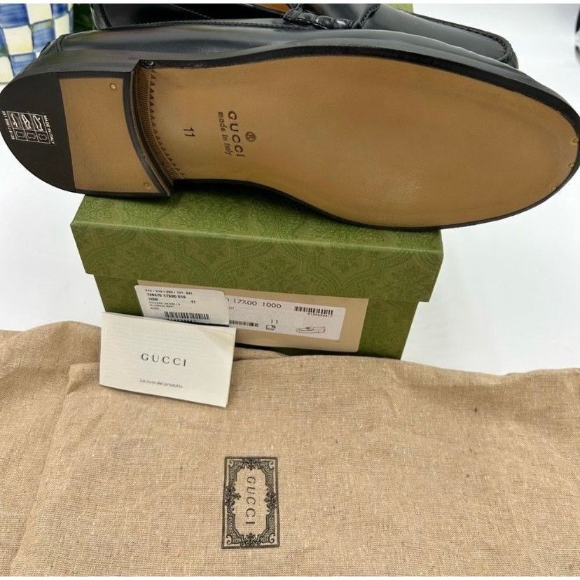 Gucci Gucci interlocking GG Leather loafers size 11 made in Italy Size US 11.5 / EU 44-45 - 12 Thumbnail
