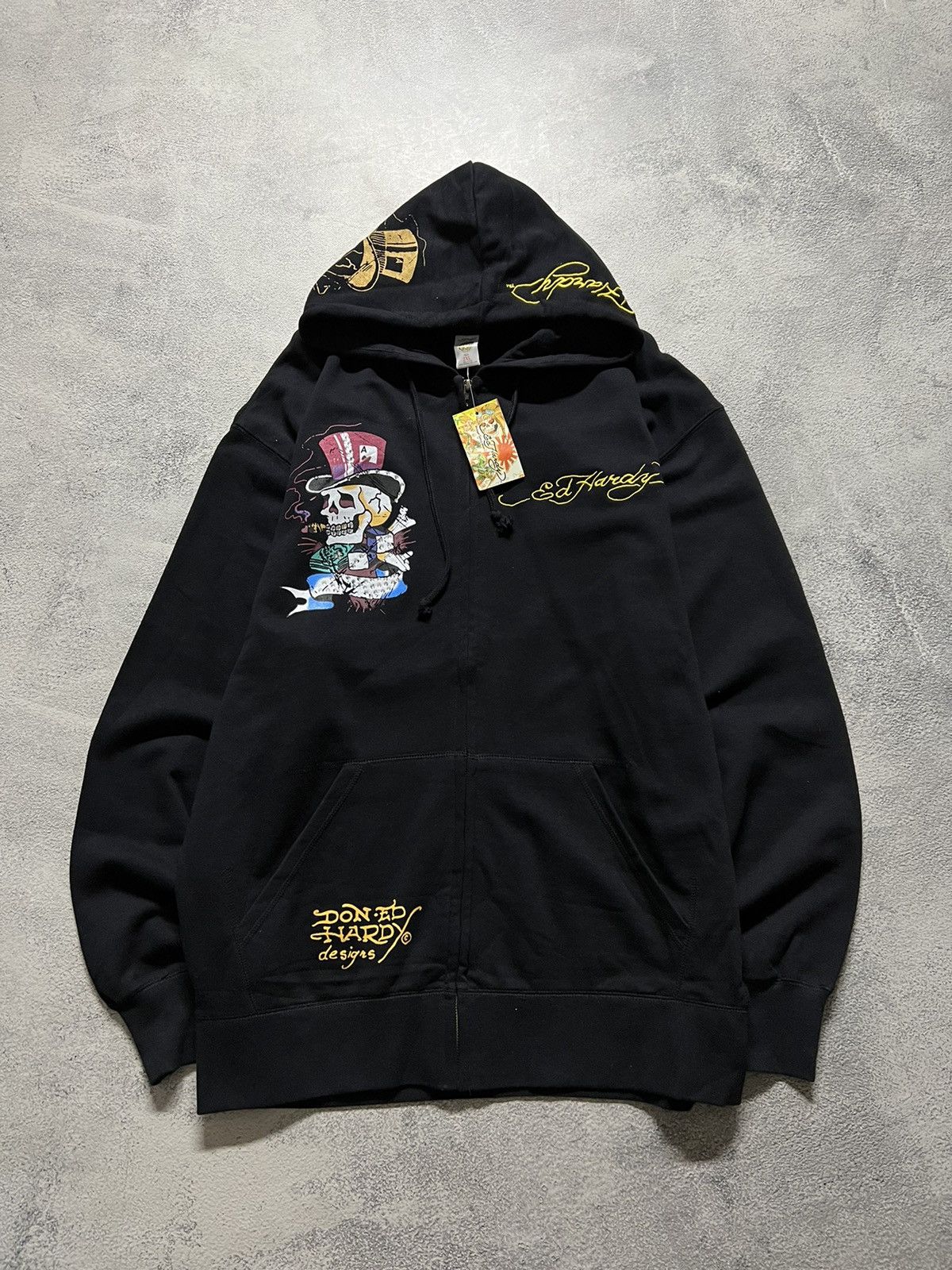 Ed Hardy Vintage Y2k Ed Hardy Skull ☠️ New Zip Hoodie 00’s Size US XXL / EU 58 / 5 - 2 Thumbnail