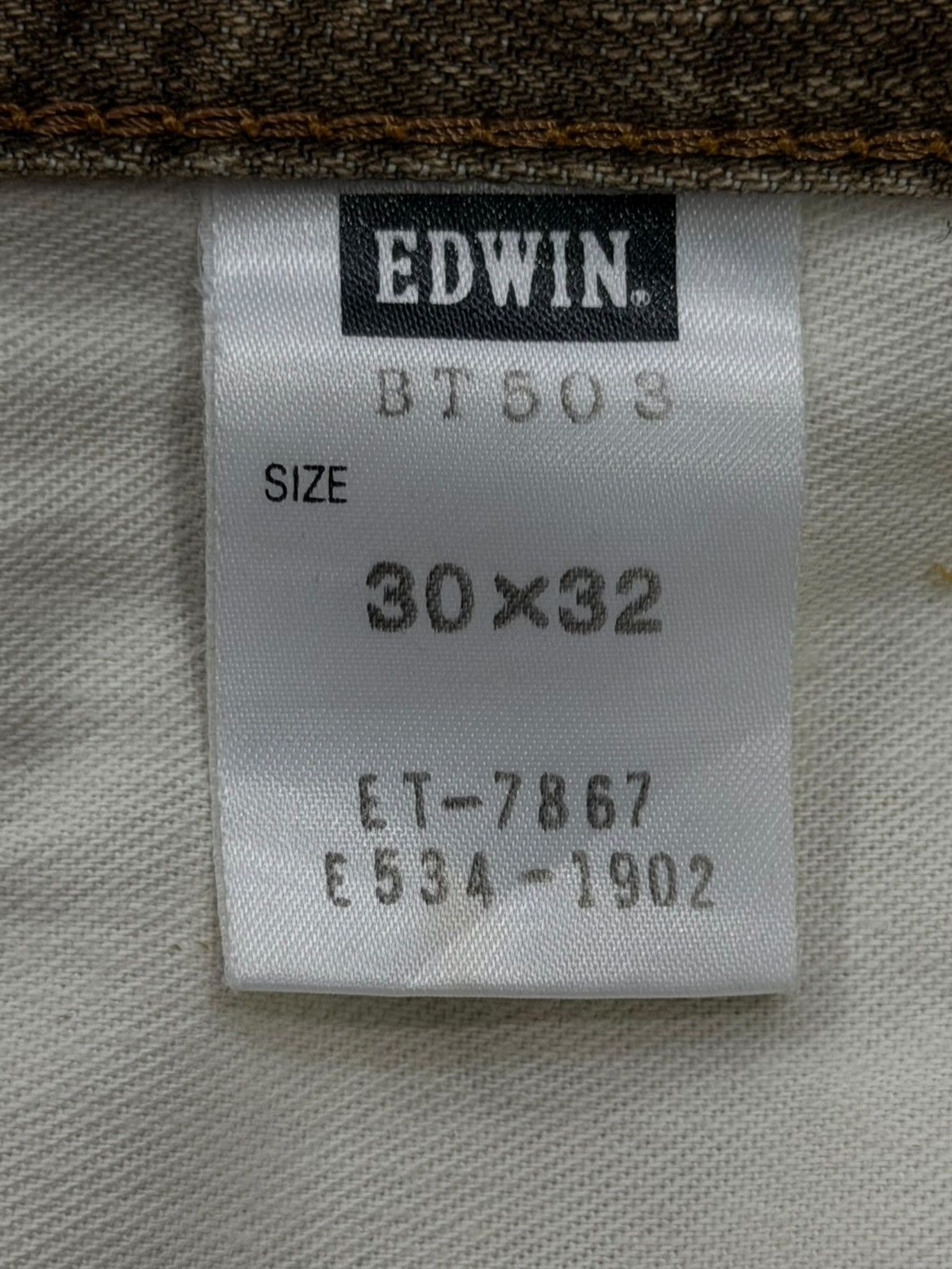 Edwin Vintage EDWIN 503 Blue Trip | Faded Brown Wash | W33 Size US 33 - 13 Thumbnail