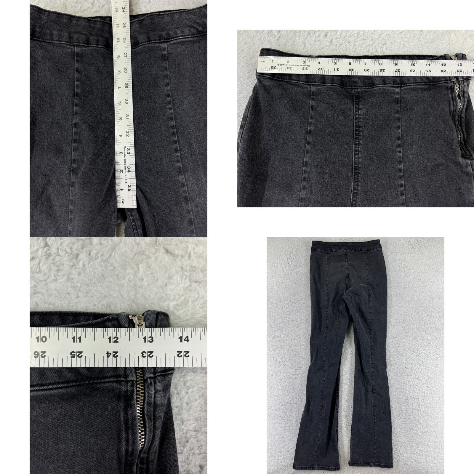Forever 21 FOREVER 21 Jeans Women Black Denim Flared High Rise Stretch Cotton 28 Waist 26 Inseam 32 Regular 5-Pocket Size 28" / US 6 / IT 42 - 8 Thumbnail