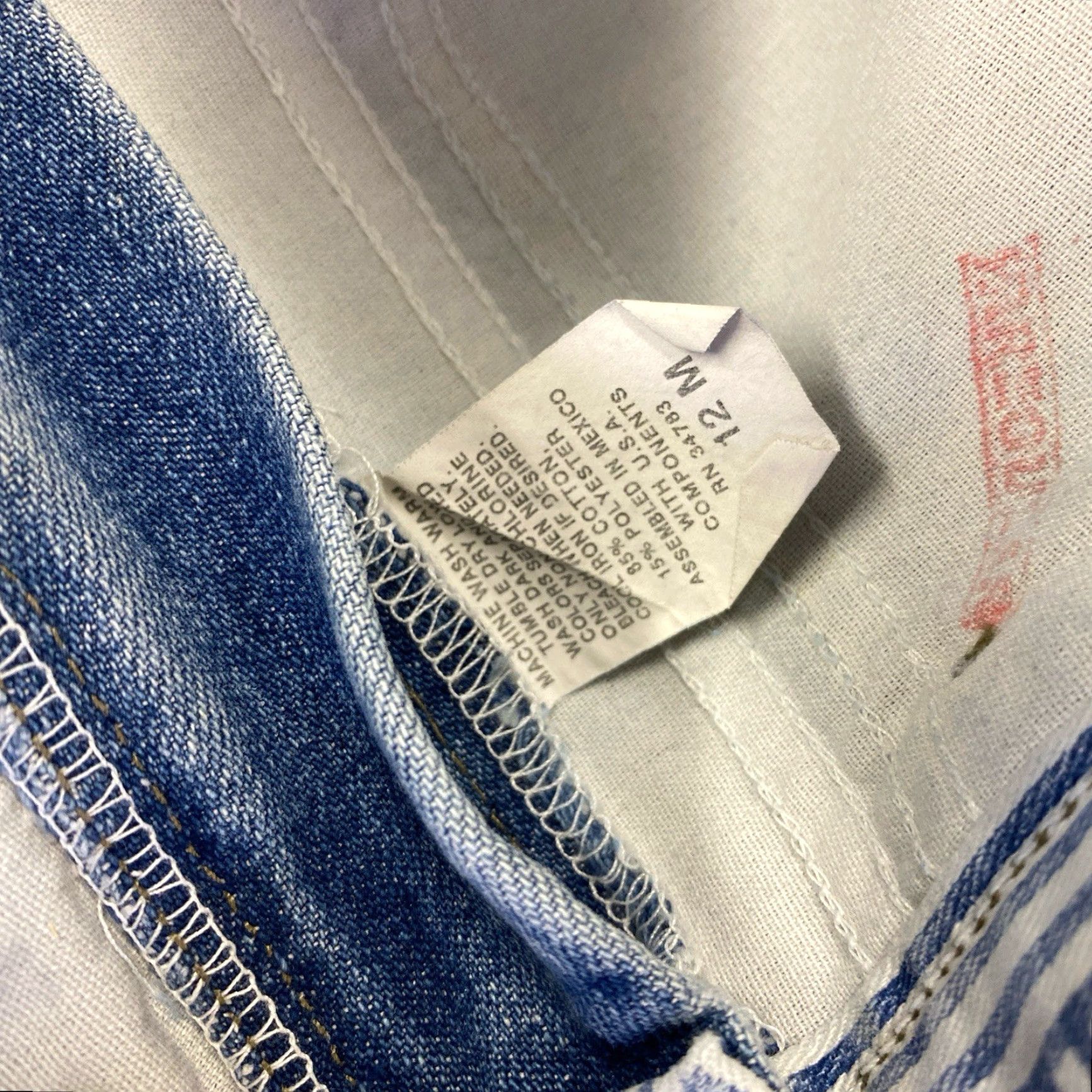 Lee VINTAGE Lee Mom Jeans Womens 12 M 29x31 Denim Blue 100% Cotton USA Jeans Womens 80s Retro Logo Pocket Style Tapered Relaxed Size 29" - 4 Thumbnail