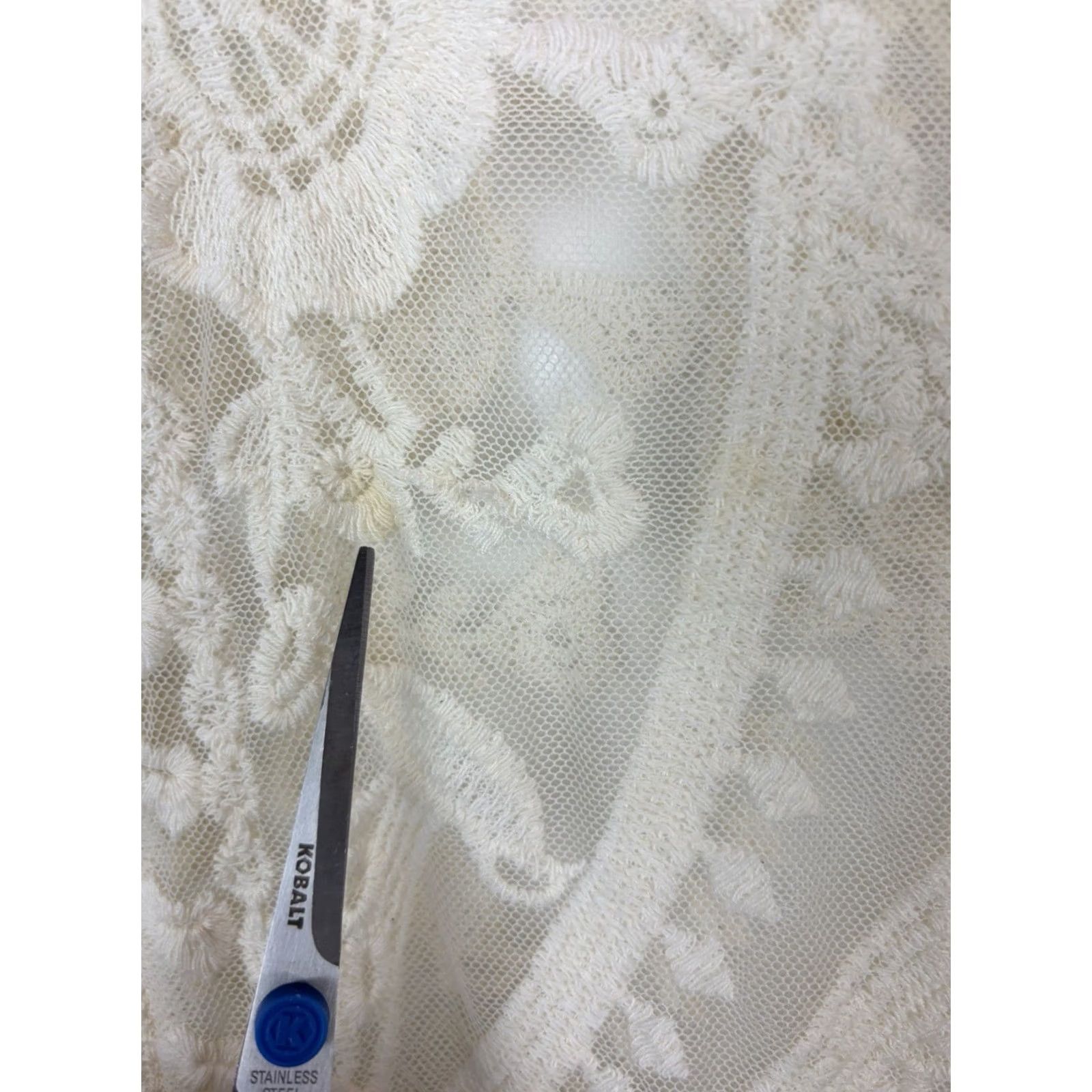 Vintage Ivory Sheer Embroidered Lace Tank Top Medium Womens Festival Boho Hippie Size S / US 4 / IT 40 - 6 Thumbnail