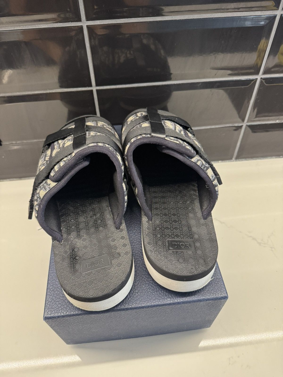 Dior Dior Alpha Sandals – Oblique Jacquard / Black Size US 13 / EU 46 - 3 Thumbnail