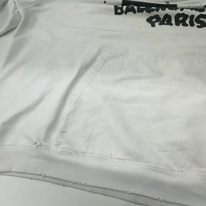 Other Balenciaga Balenciaga White Graphic Hoodie for Men -2507 Size US XL / EU 56 / 4 - 3 Thumbnail
