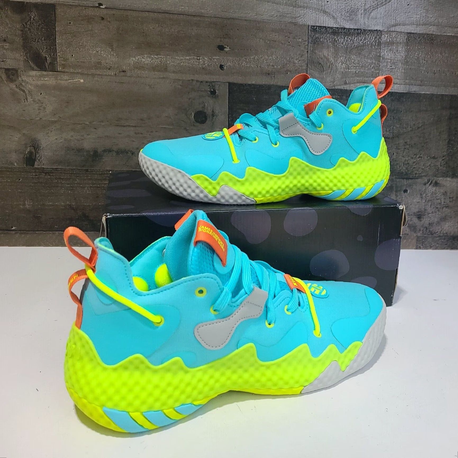 Adidas Adidas Harden Vol. 6 Pulse Aqua Solar Yellow GV8703 Men Size 10 Basketball Low Top Shoes Size US 10 / EU 43 - 3 Thumbnail