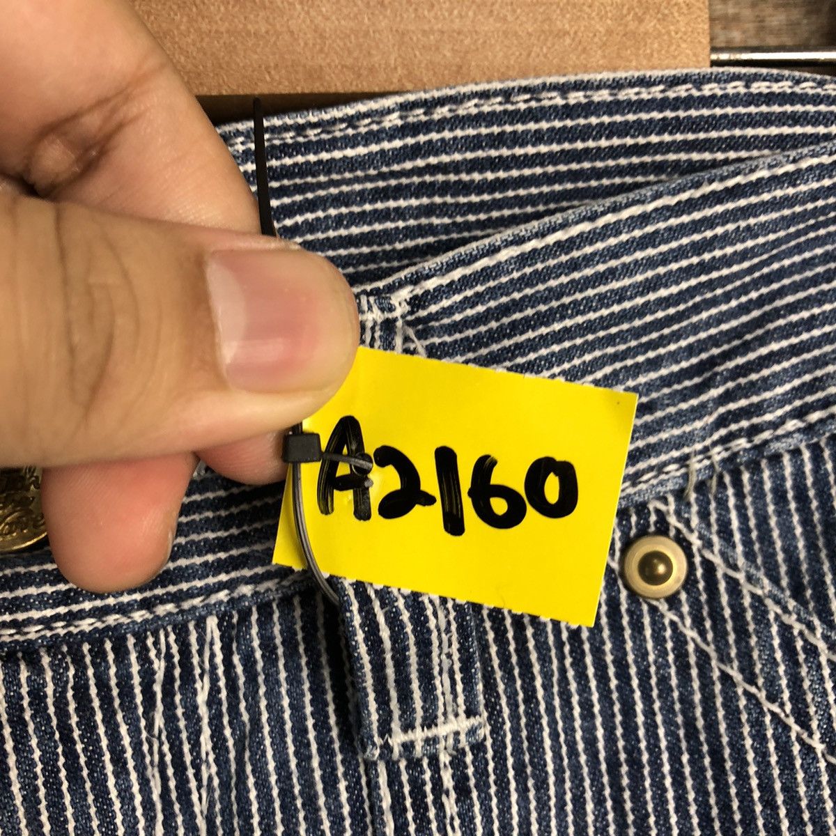 Japanese Brand Dogman Blue Striped Multipocket utility cargo Pants #A2160 Size US 33 - 13 Thumbnail