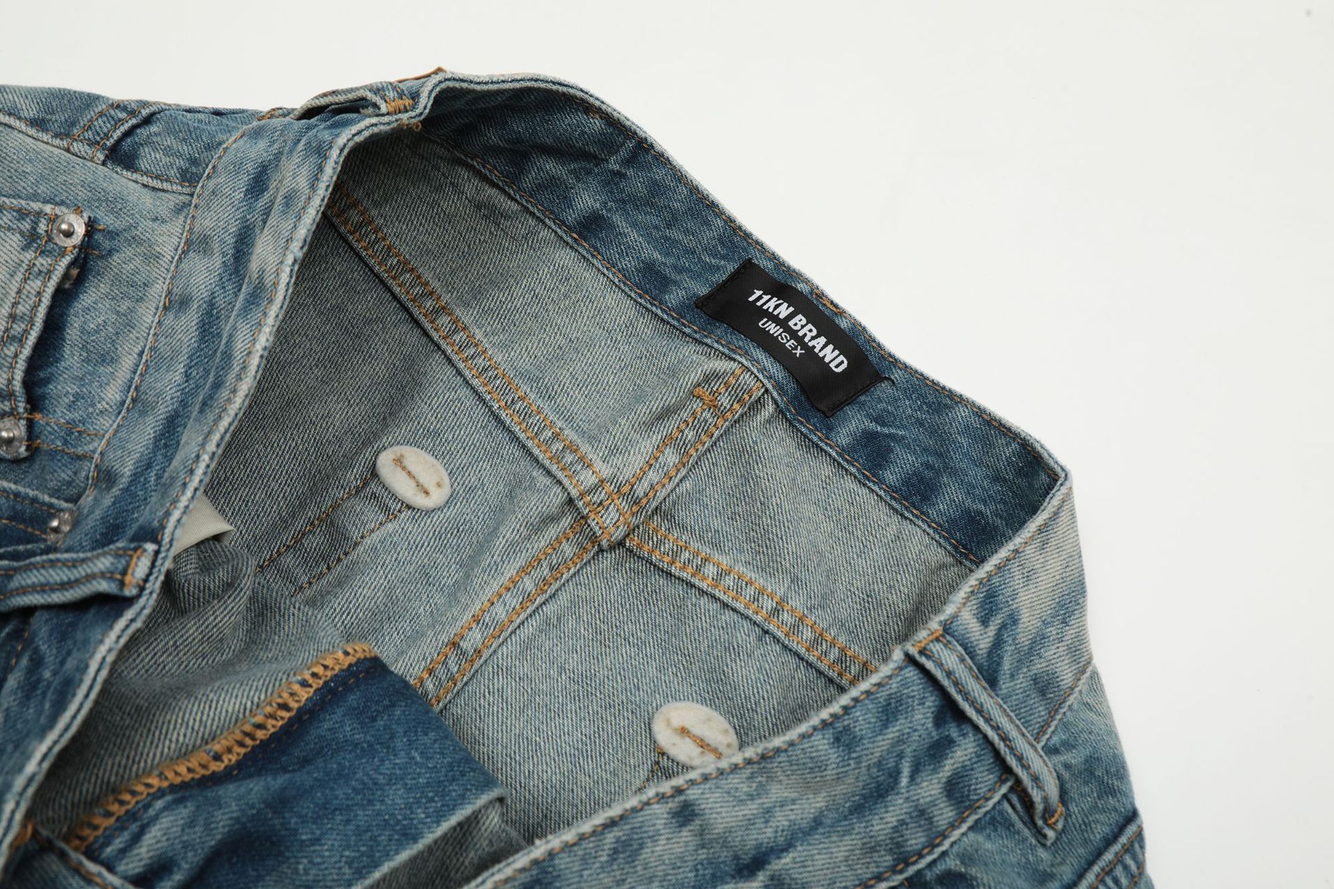 Japanese Brand × Jean American men's washed straight distressed vintage jeans Size US 32 / EU 48 - 3 Thumbnail