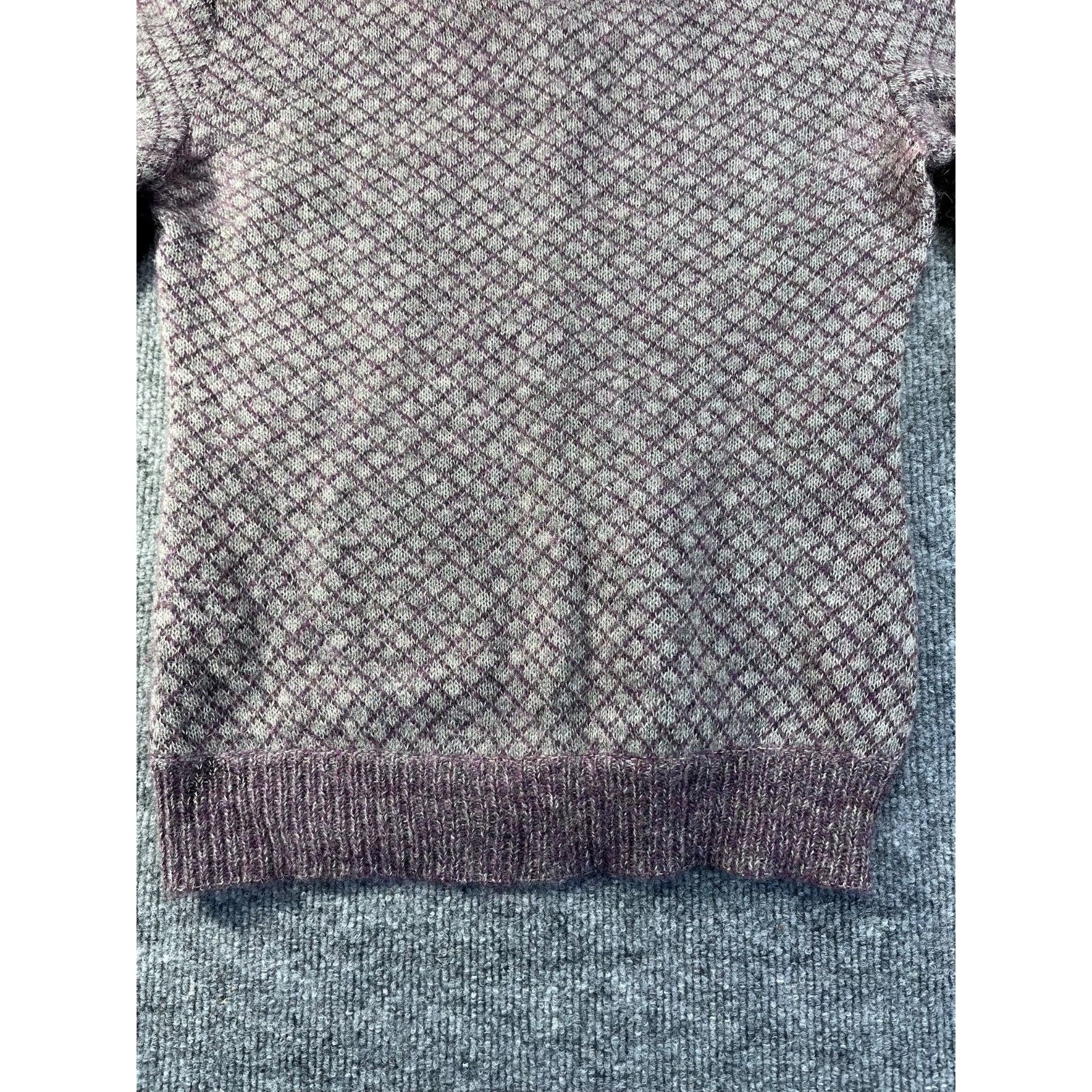 Valentino VTG Valentino Boutique Purple/Gray cardigan Sweater Wool S Size S / US 4 / IT 40 - 2 Thumbnail