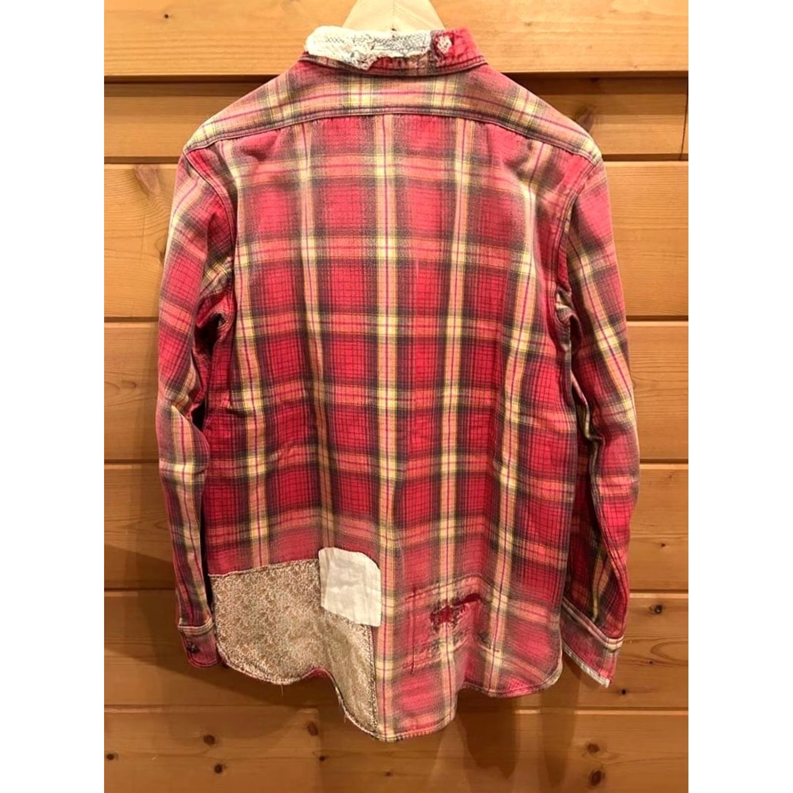 Kapital Kapital Distressed Patchwork Check Flannel Shirt Red Size M good condition Size US M / EU 48-50 / 2 - 2 Thumbnail