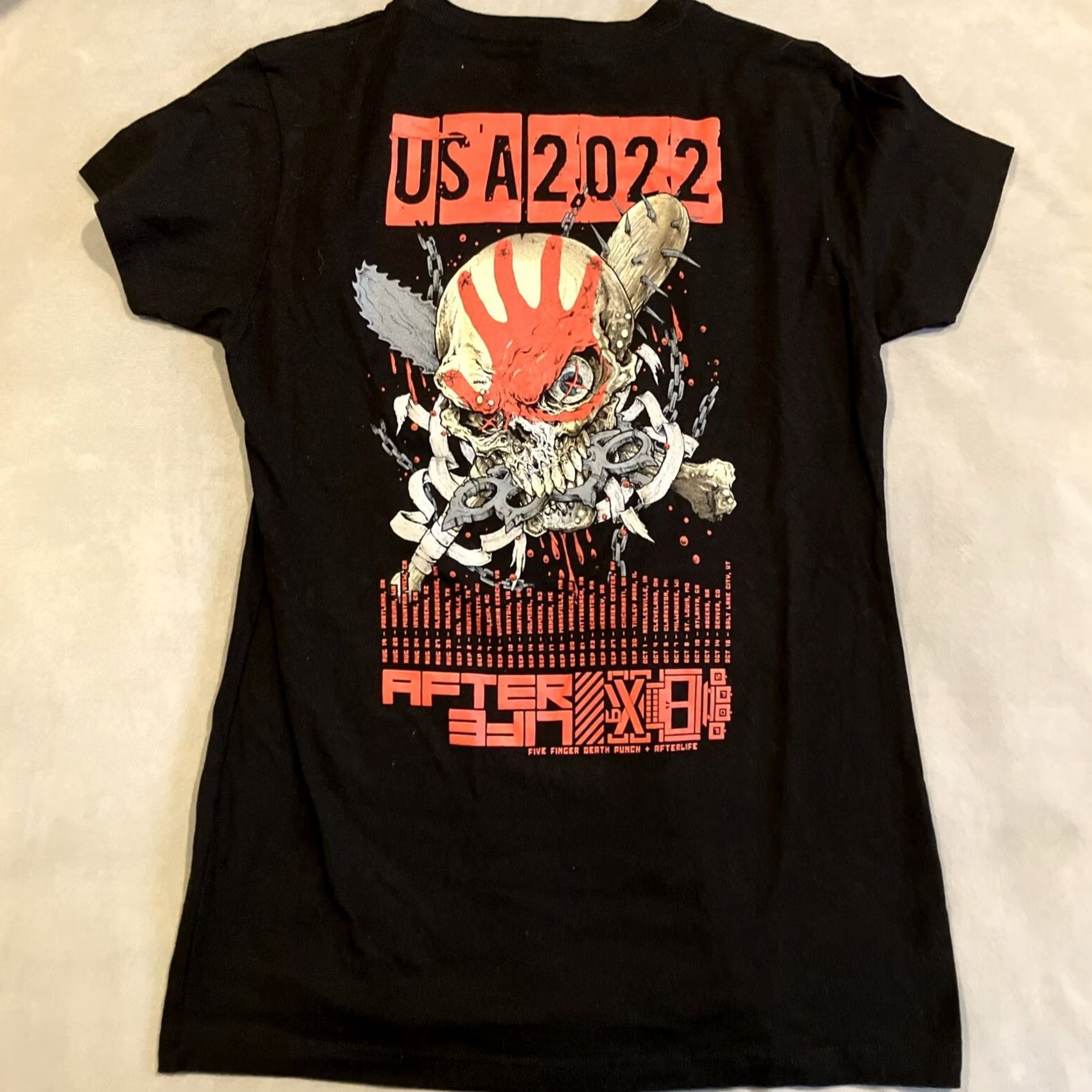 Tultex VINTAGE Five Finger Death Punch USA 2022 Concert Tour T-Shirt Women's XL Black Short Sleeve Round Neck Tultex Classic Women Size XL / US 12-14 / IT 48-50 - 4 Thumbnail