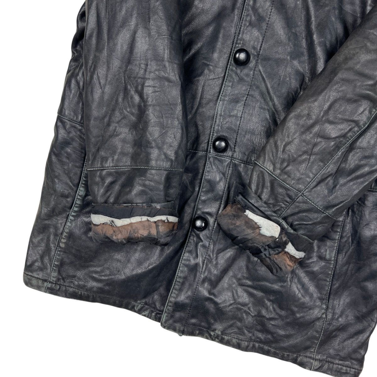 Giorgio Armani Vintage Giorgio Armani Leather Snap Button Jacket Size US L / EU 52-54 / 3 - 9 Thumbnail