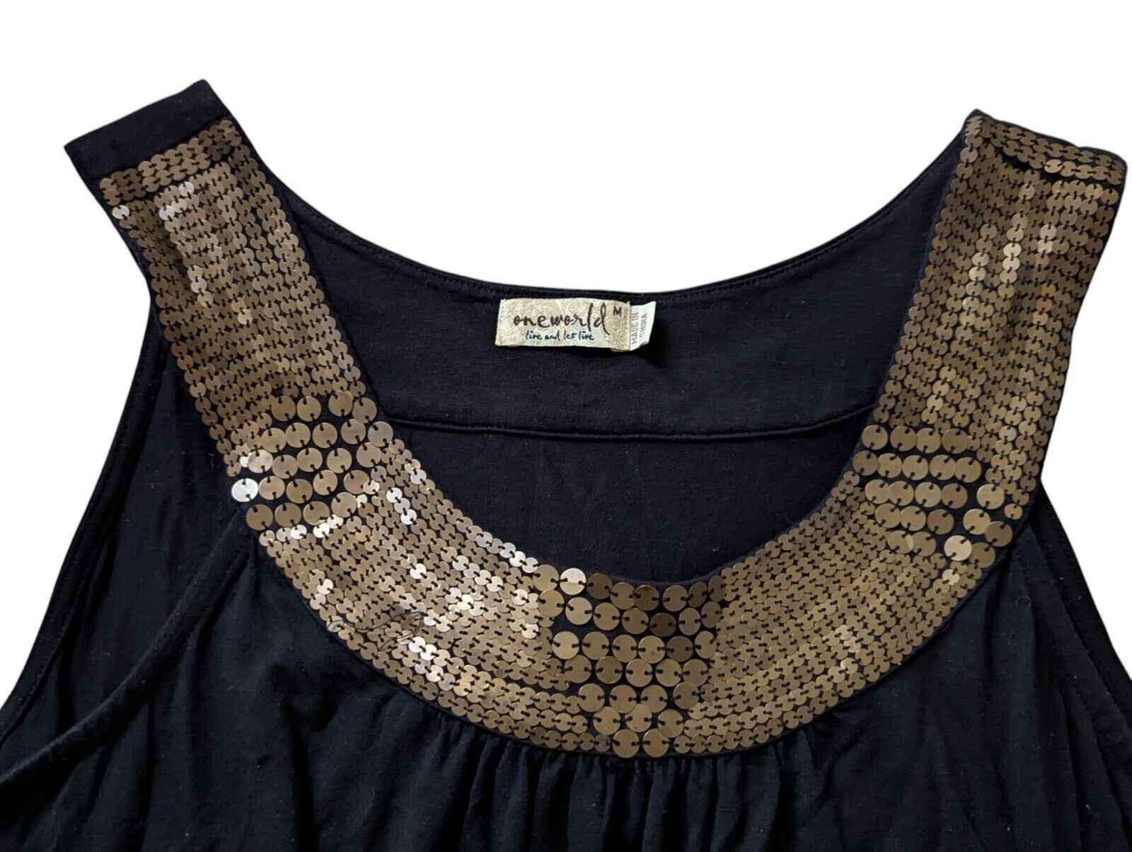 Other One World Womens Top Sleeveless Gold Black M Size M / US 6-8 / IT 42-44 - 2 Thumbnail