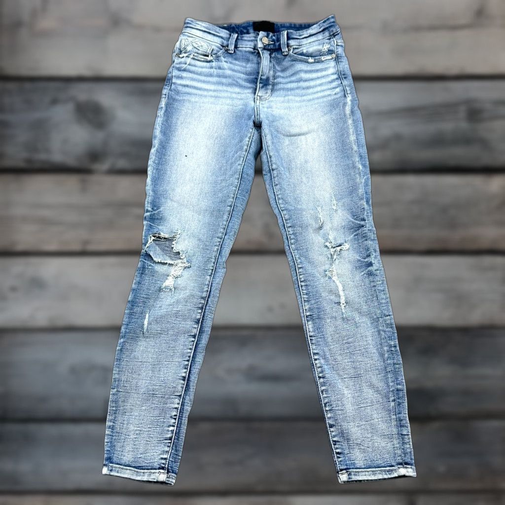 Buckle Black Buckle Black Jeans Womens 26 Skinny Distressed Blue Denim 5-Pocket Zip Inseam 28 High Rise Slim Stretch Regular Size 26" / US 2 / IT 38 - 1 Thumbnail