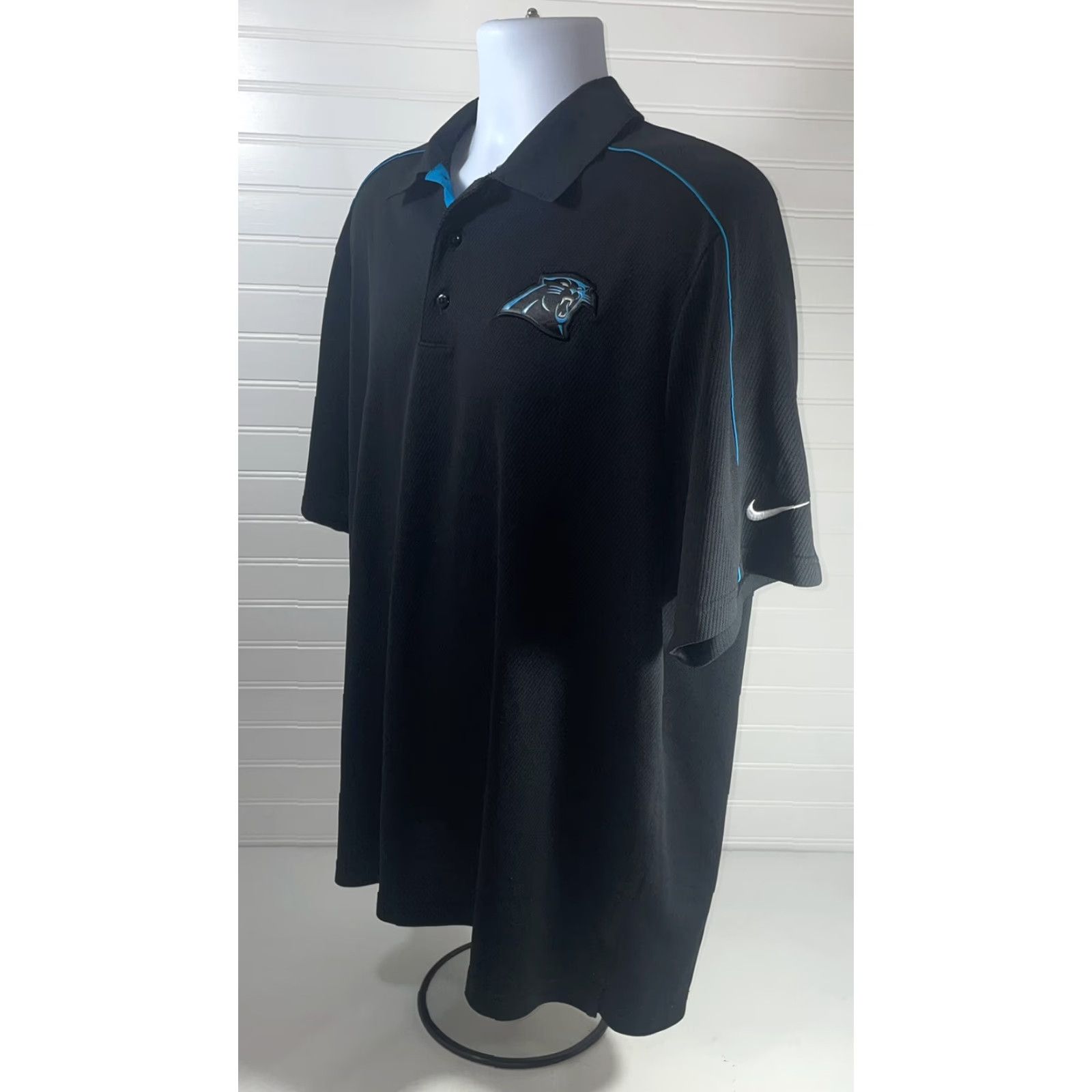 Nike Nike Dri-Fit Polo Shirt Men XL Black Panthers NFL Short Sleeve Button-Down Size US XL / EU 56 / 4 - 3 Thumbnail