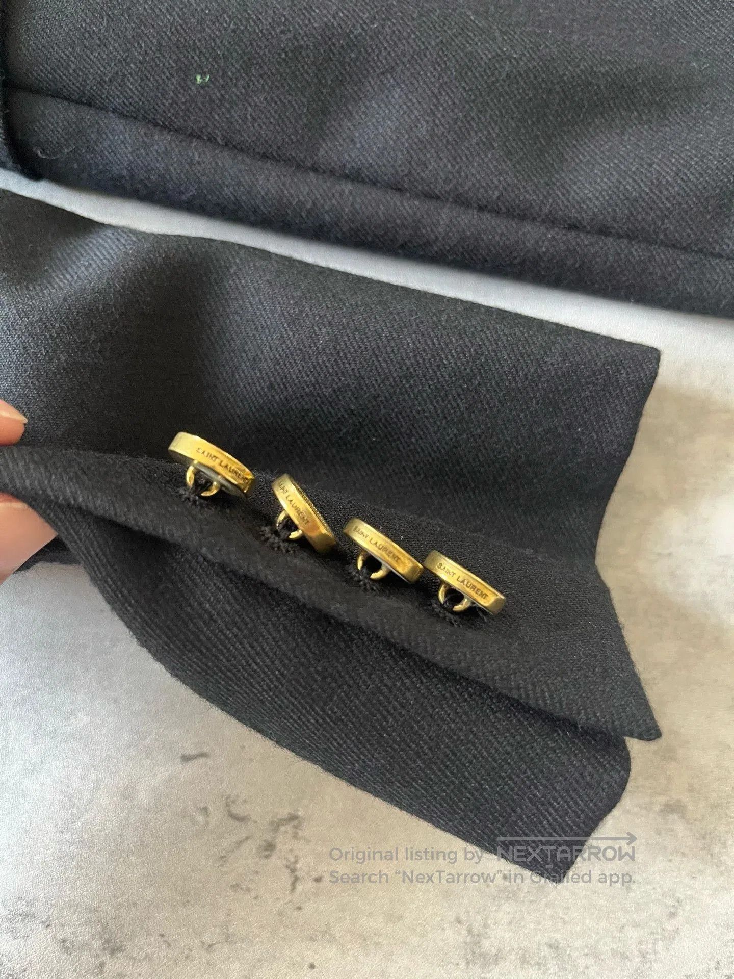 Saint Laurent Paris YSL Saint Laurent Black Gold Button Blazer. Size US L / EU 52-54 / 3 - 5 Thumbnail