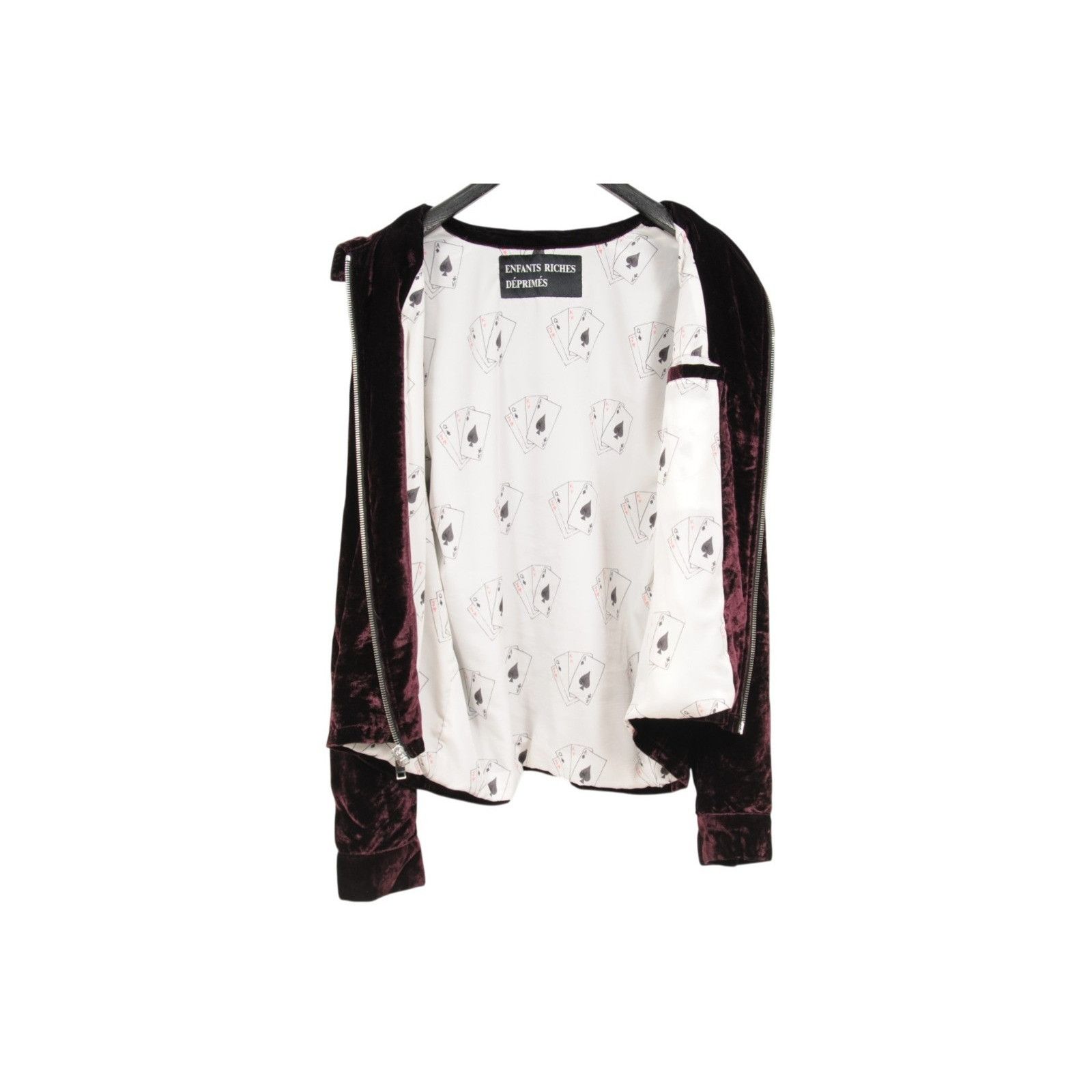 Enfants Riches Deprimes Zip Up Card Jacket Burgundy Velvet - 02692 Size US L / EU 52-54 / 3 - 6 Thumbnail
