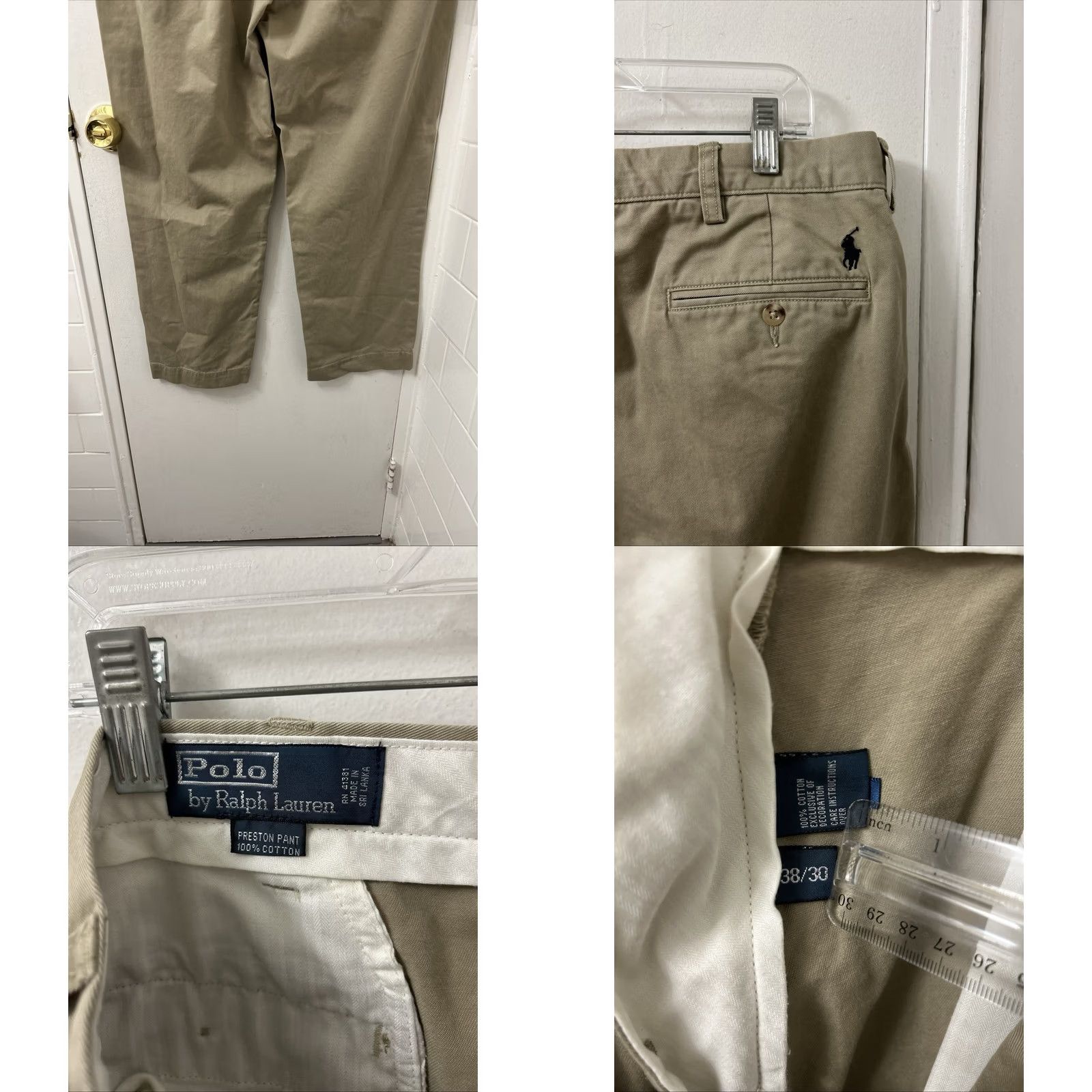 Polo Ralph Lauren VINTAGE Polo Ralph Lauren Preston Pants Mens 38 29 Khaki Tan Chino Straight Trousers Size US M / EU 48-50 / 2 - 8 Thumbnail