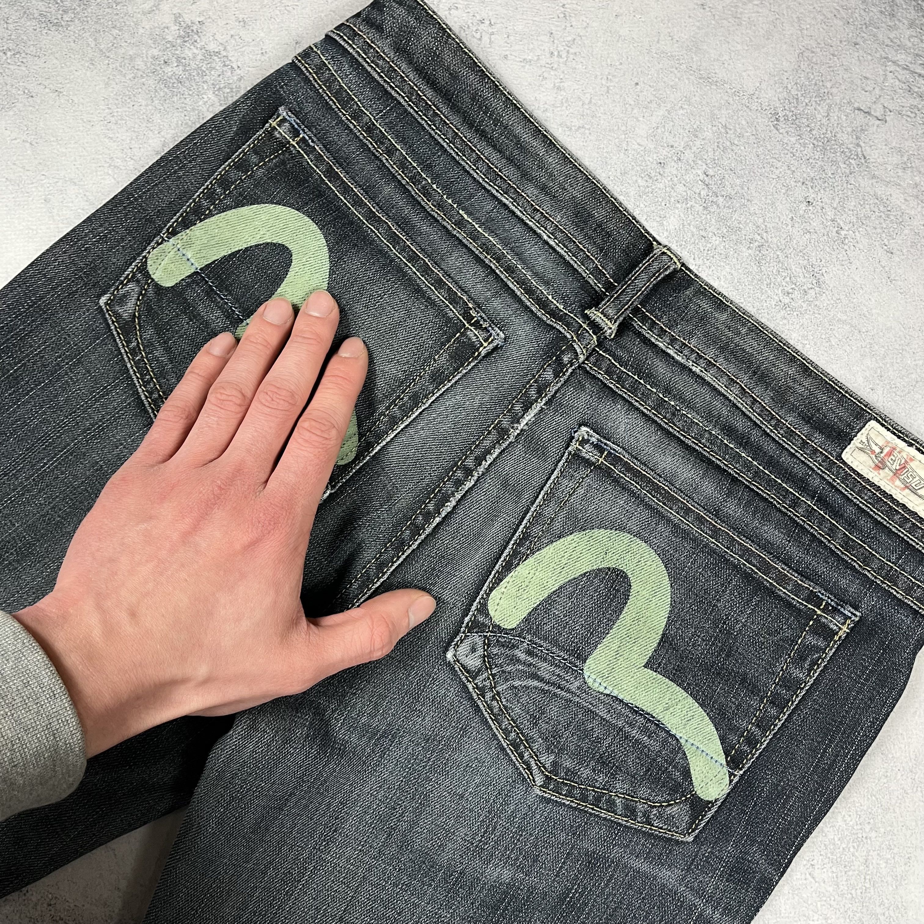 Evisu × Puma Vintage Evisu X Puma Y2K Low Rise Jeans Pants Size 29" - 9 Thumbnail