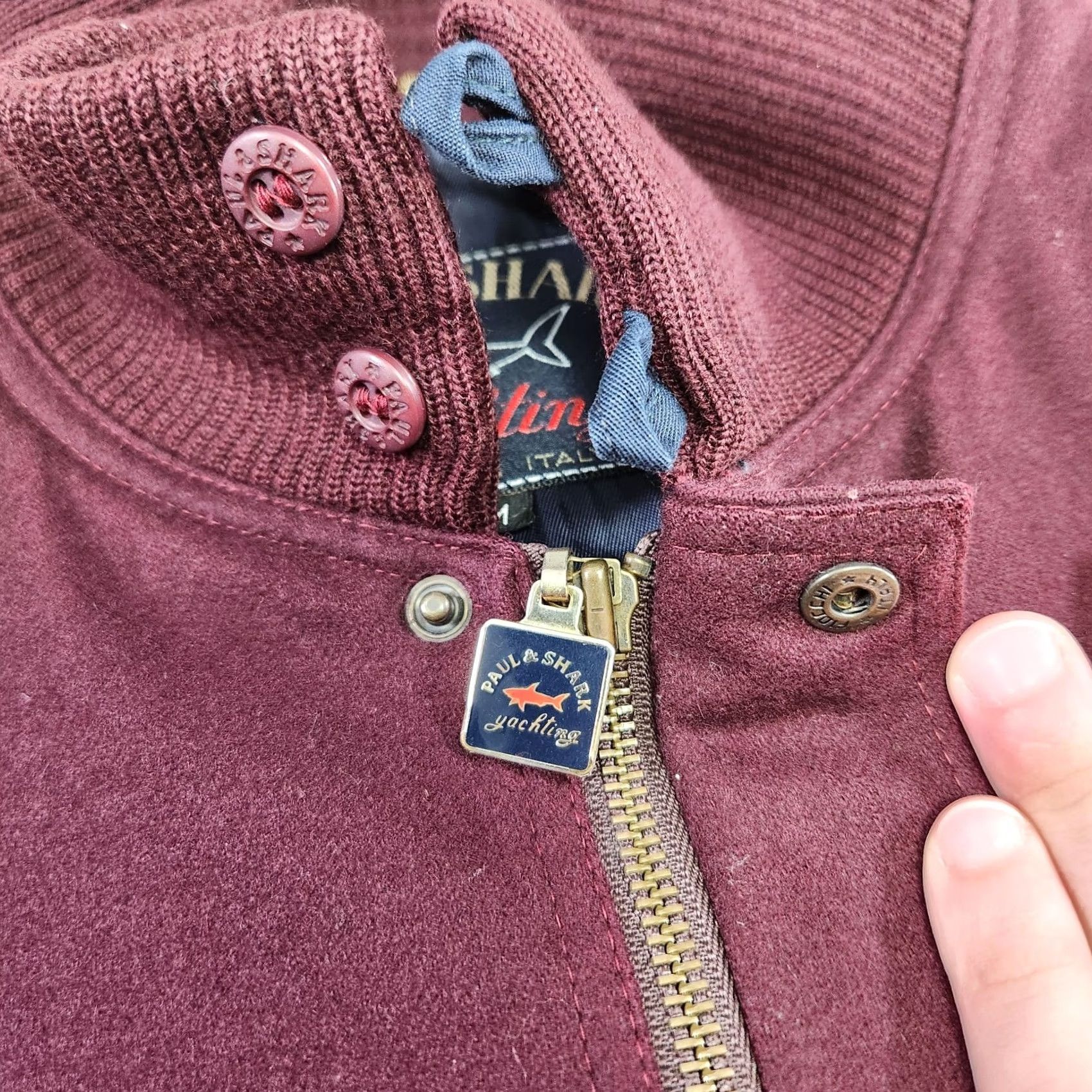 Paul & Shark Paul & Shark Yachting Wool Bomber Jacket Men M Italy Maroon Red Logo Bomber Jacket Collared Wool Zip Regular Fall Winter Spring Mens Italy Size US M / EU 48-50 / 2 - 4 Thumbnail