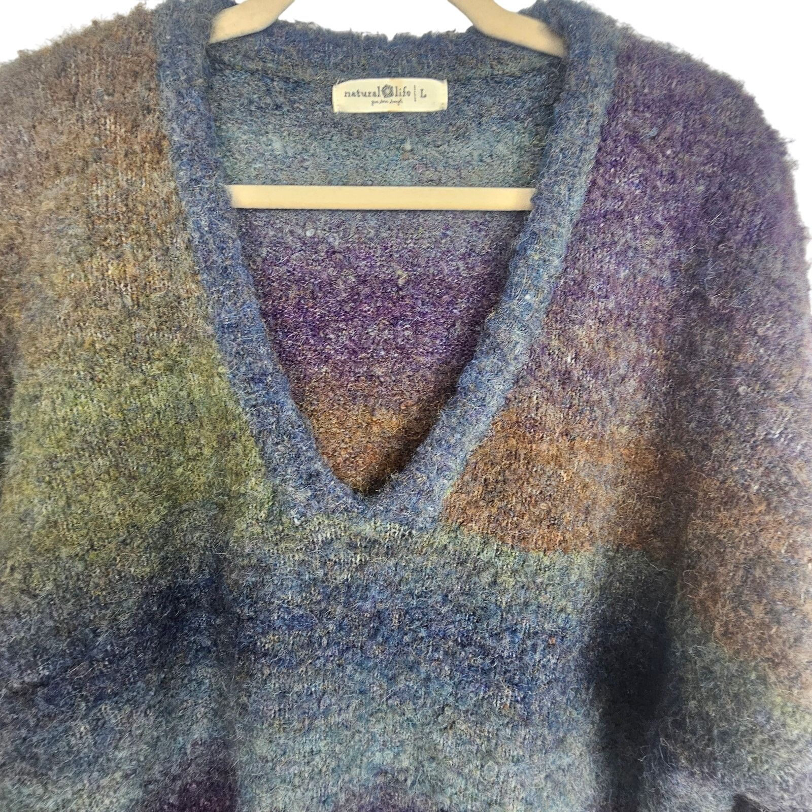 Natural Issue Natural Life Earthy V-Neck Sweater Granola Girl Forest Fairy Size L / US 10 / IT 46 - 2 Thumbnail