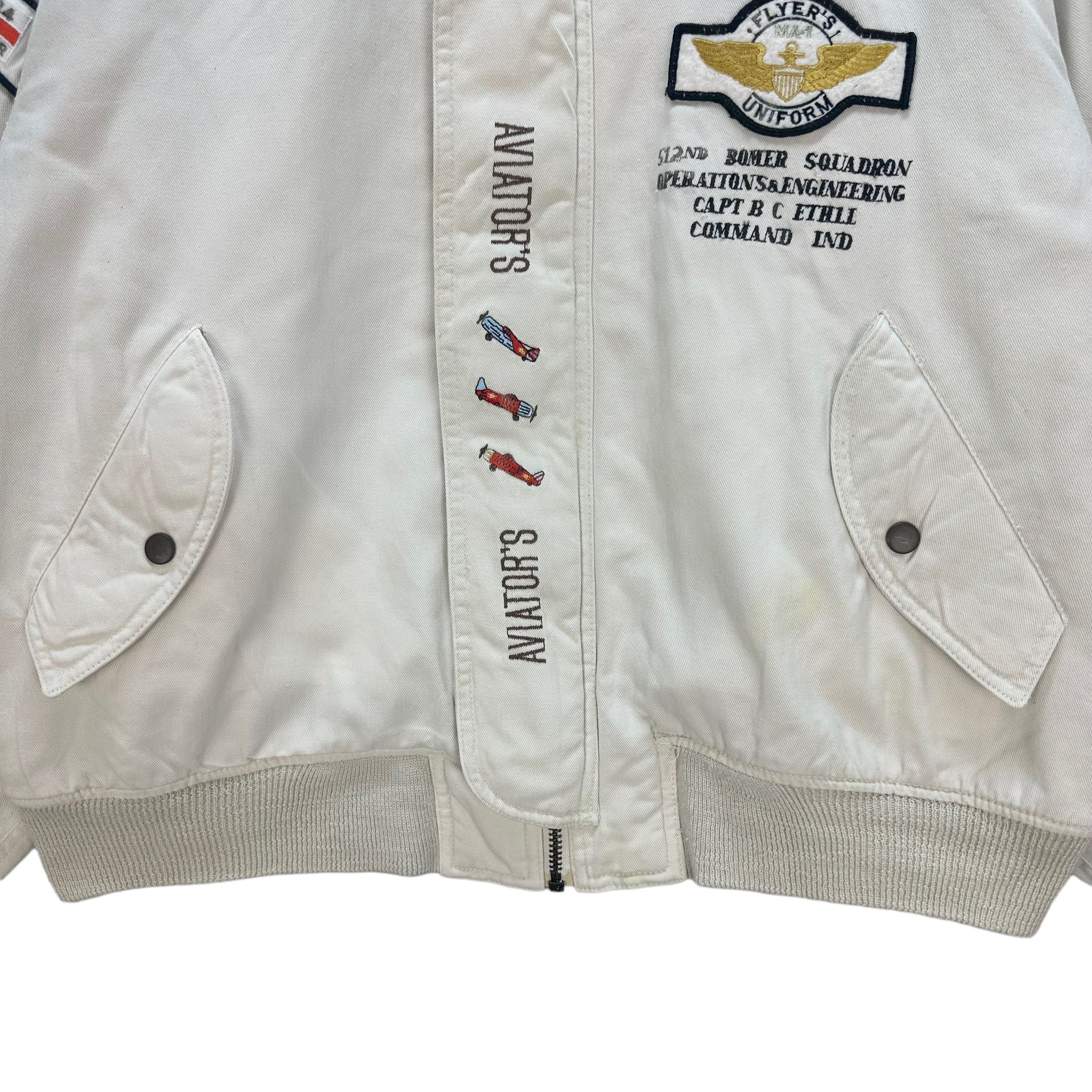 Vintage AVIATOR'S WORLD MAP BOMER SQUADRON BOMBER JACKET #8105-203 Size US L / EU 52-54 / 3 - 4 Thumbnail