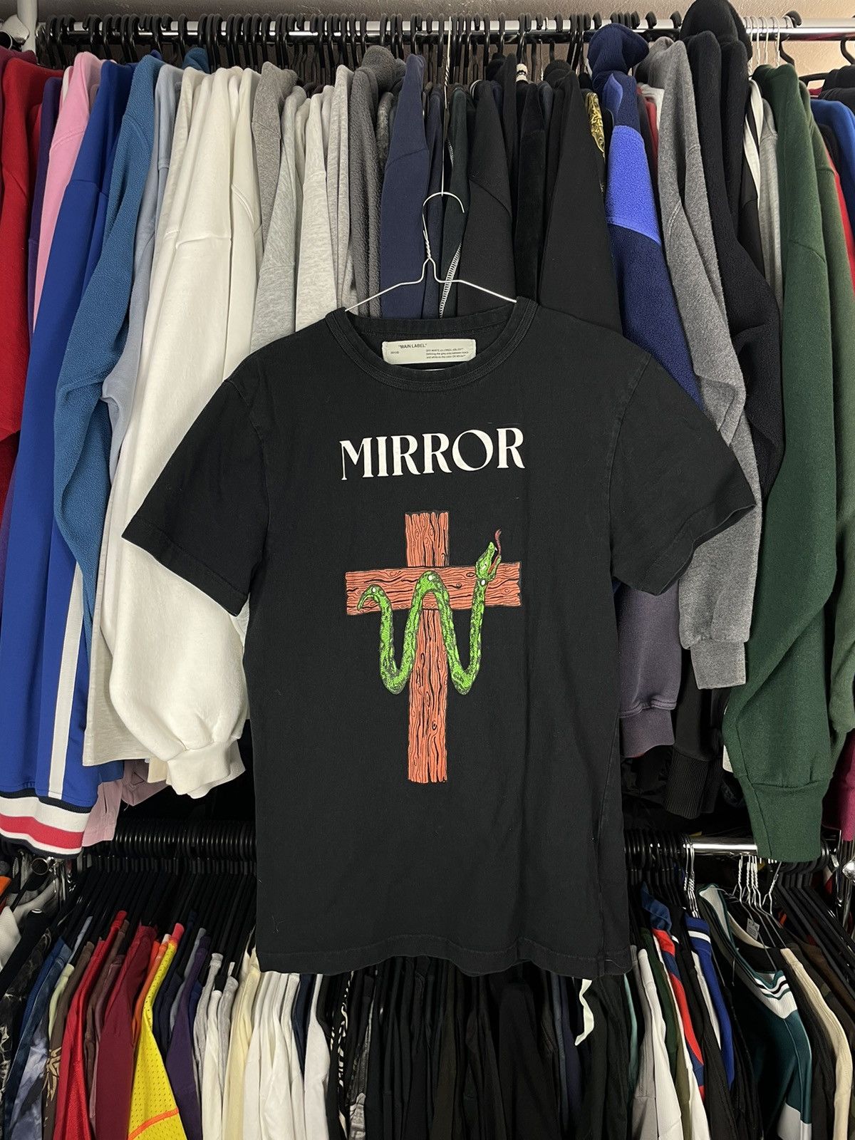 Japanese Brand × Off-White Off-White SS17 Snake Cross Mirror T-shirt vintage Size US S / EU 44-46 / 1 - 1 Thumbnail