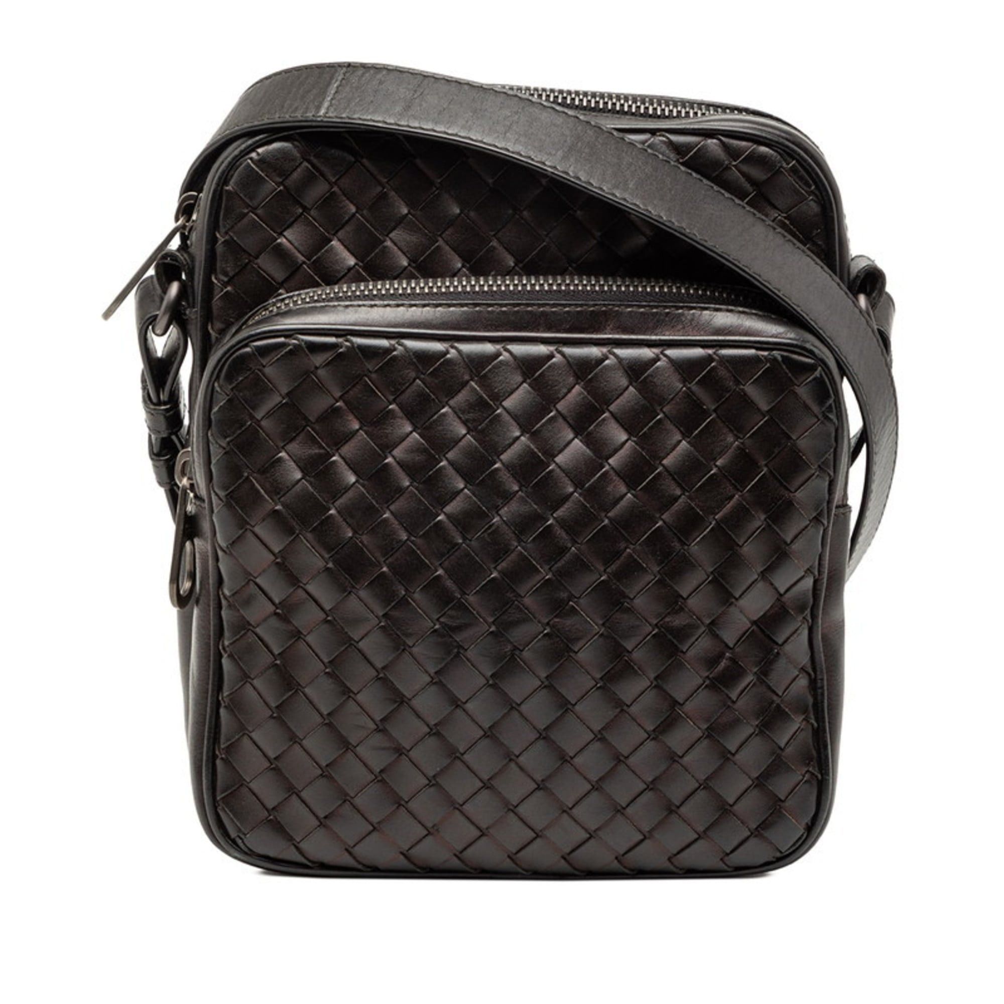 Bottega Veneta Intrecciato Shoulder Bag in Black Leather for Women