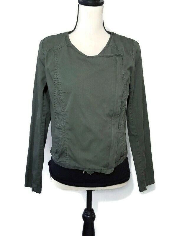 Other A.N.A Jacket Medium Army Green Wrap Style Zip Moto scoop Size M / US 6-8 / IT 42-44 - 1 Thumbnail