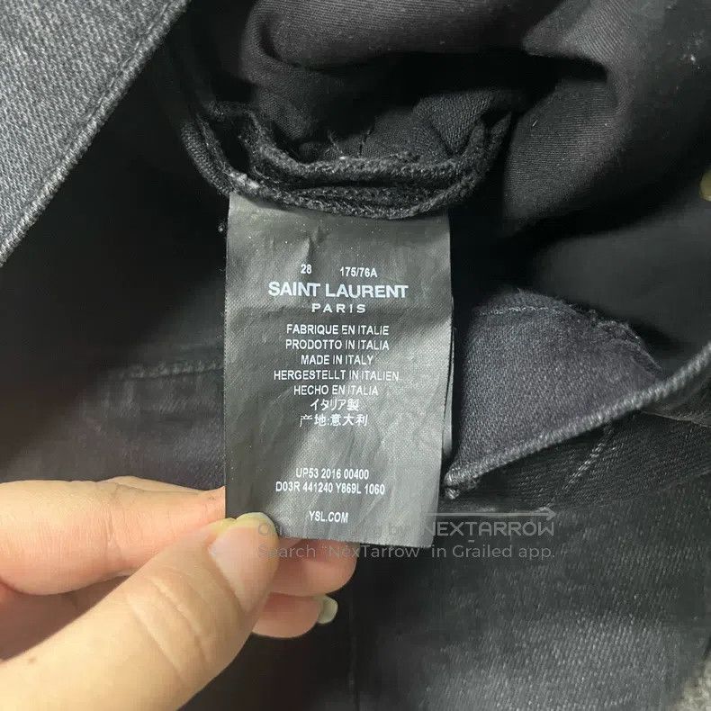 Saint Laurent Paris Saint Laurent Paris Classic Black Destroyed Straight Leg C Size US 28 / EU 44 - 5 Thumbnail