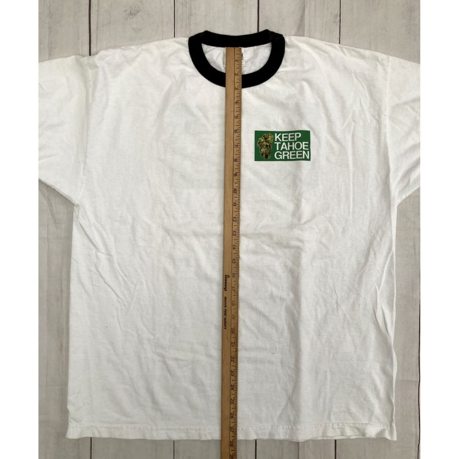 Vintage VINTAGE 90s Keep Tahoe Green Marijuana Weed Ringer Made In USA T-Shirt XL Shirt Mens Green Size US XL / EU 56 / 4 - 7 Thumbnail