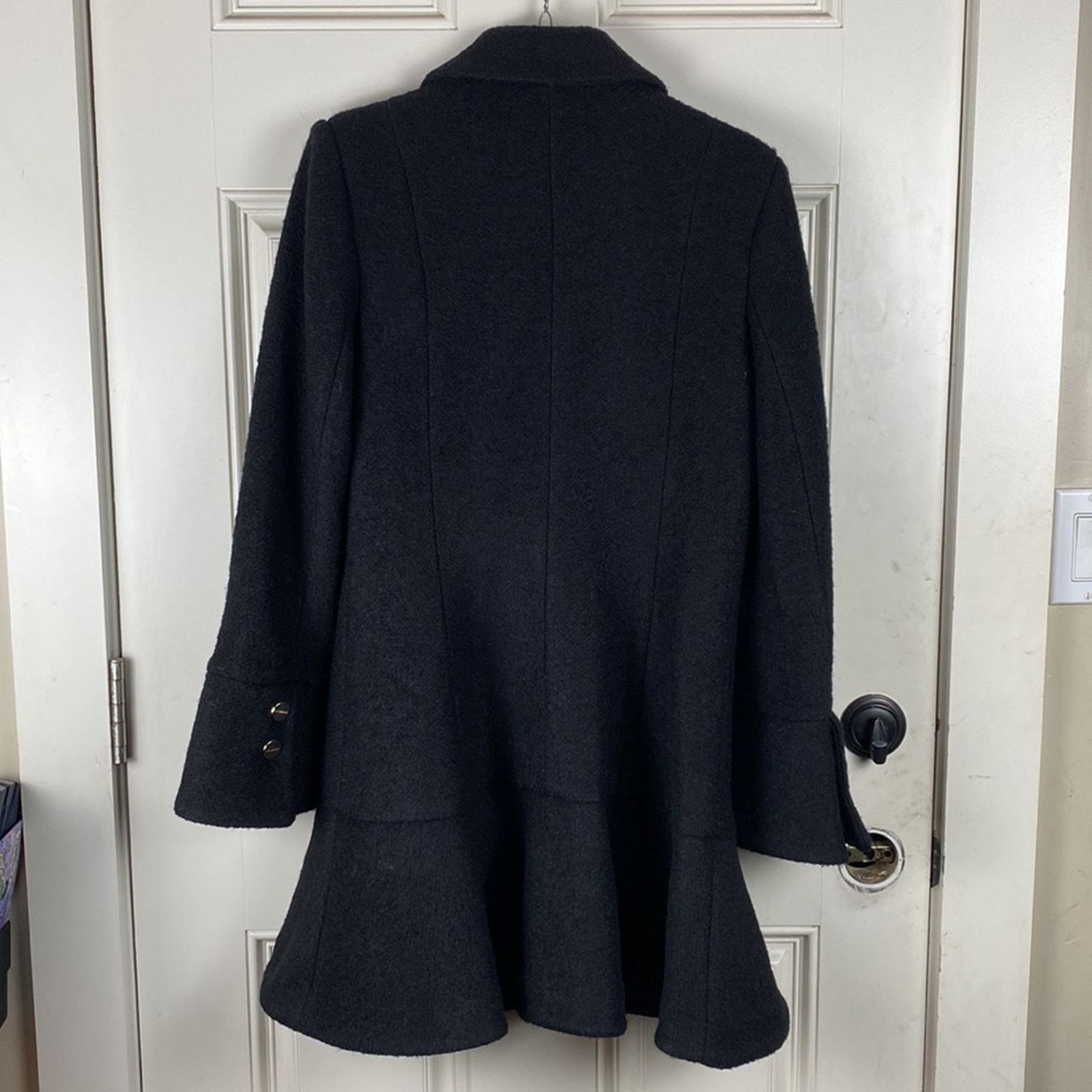 Laundry by Shelli Segal Laundry By Shelli Segal Boucle Skirted Hem Coat Black SZ. S Size S / US 4 / IT 40 - 4 Thumbnail